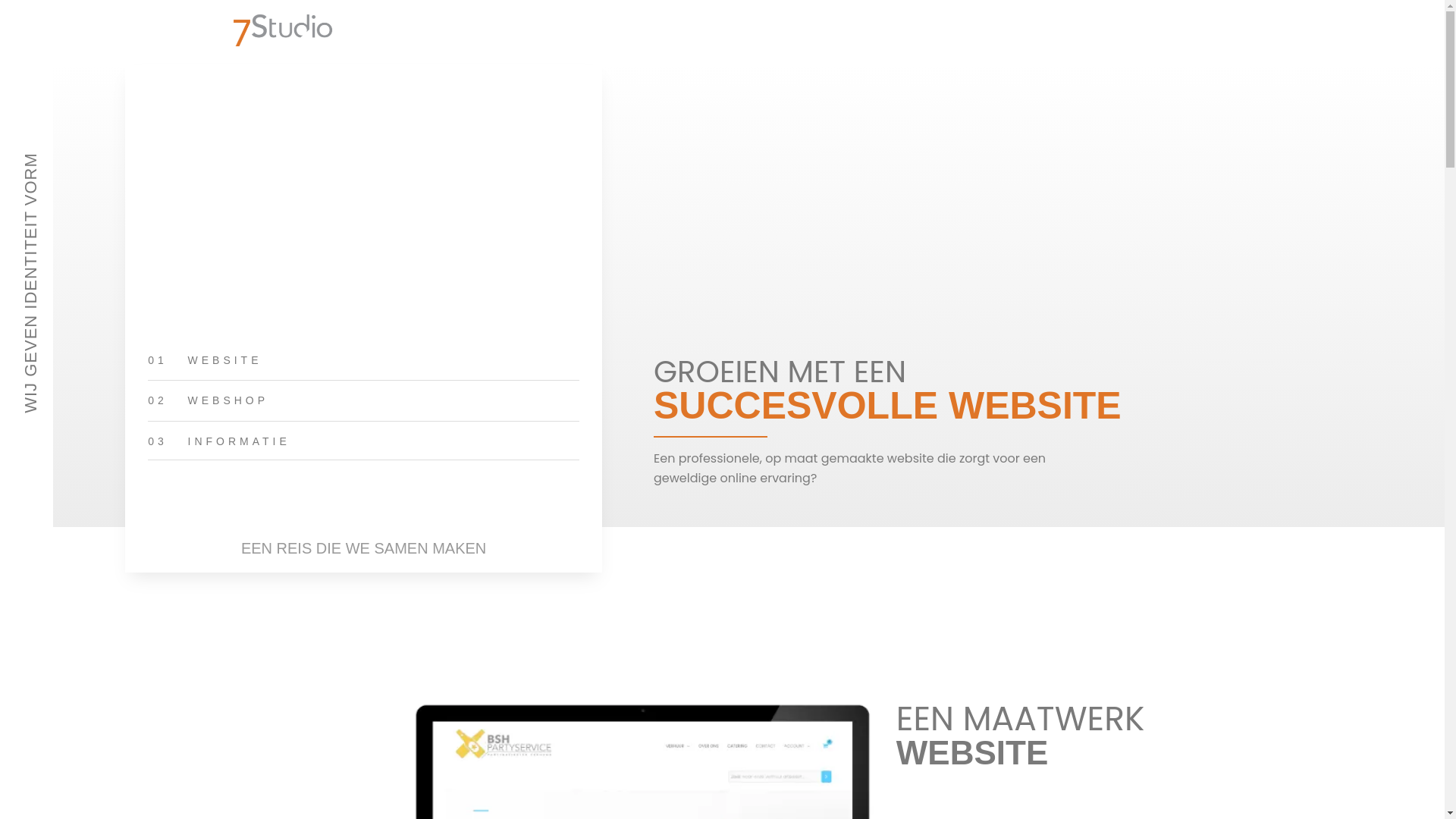 website screenshot of https://zevenstudio.nl/