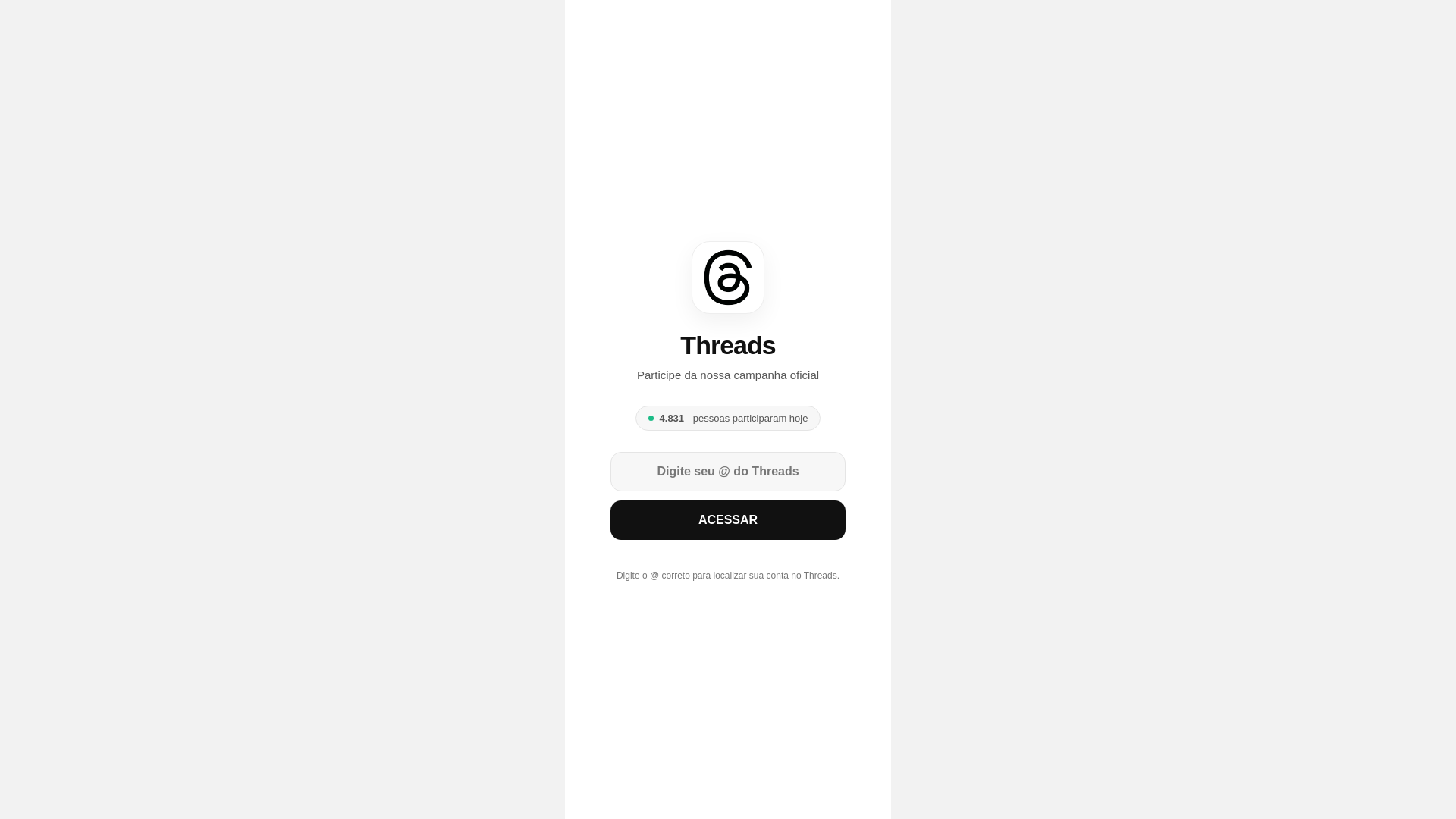 website screenshot of https://pesquisathreeads.online/