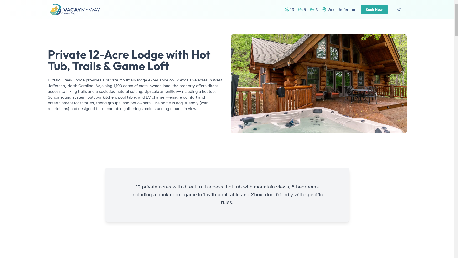 website screenshot of https://mountainviews.haus/