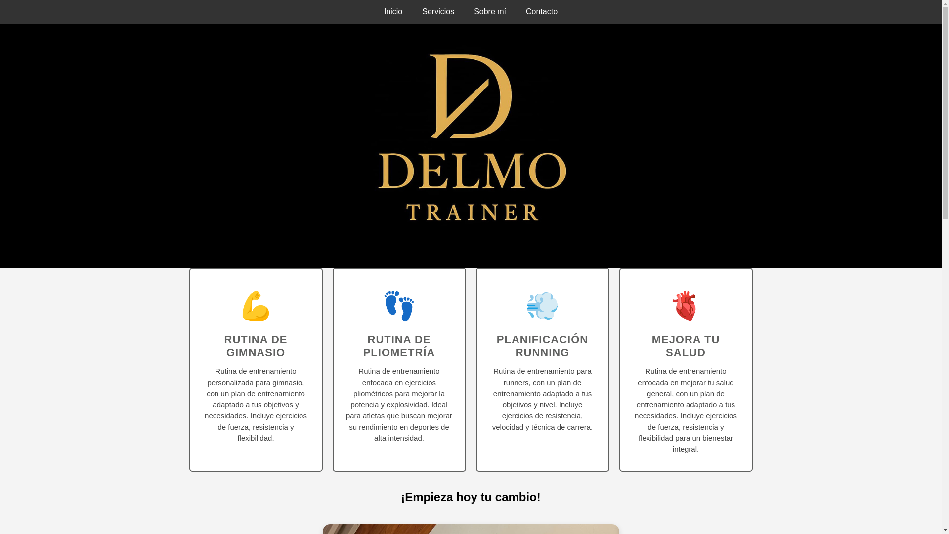 website screenshot of https://delmotrainer.com/