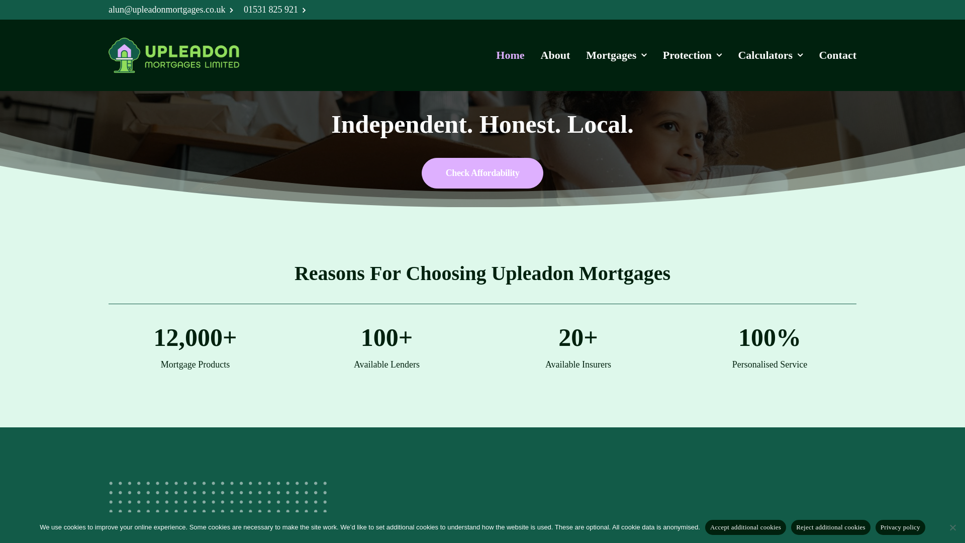 website screenshot of https://upleadonmortgages.co.uk