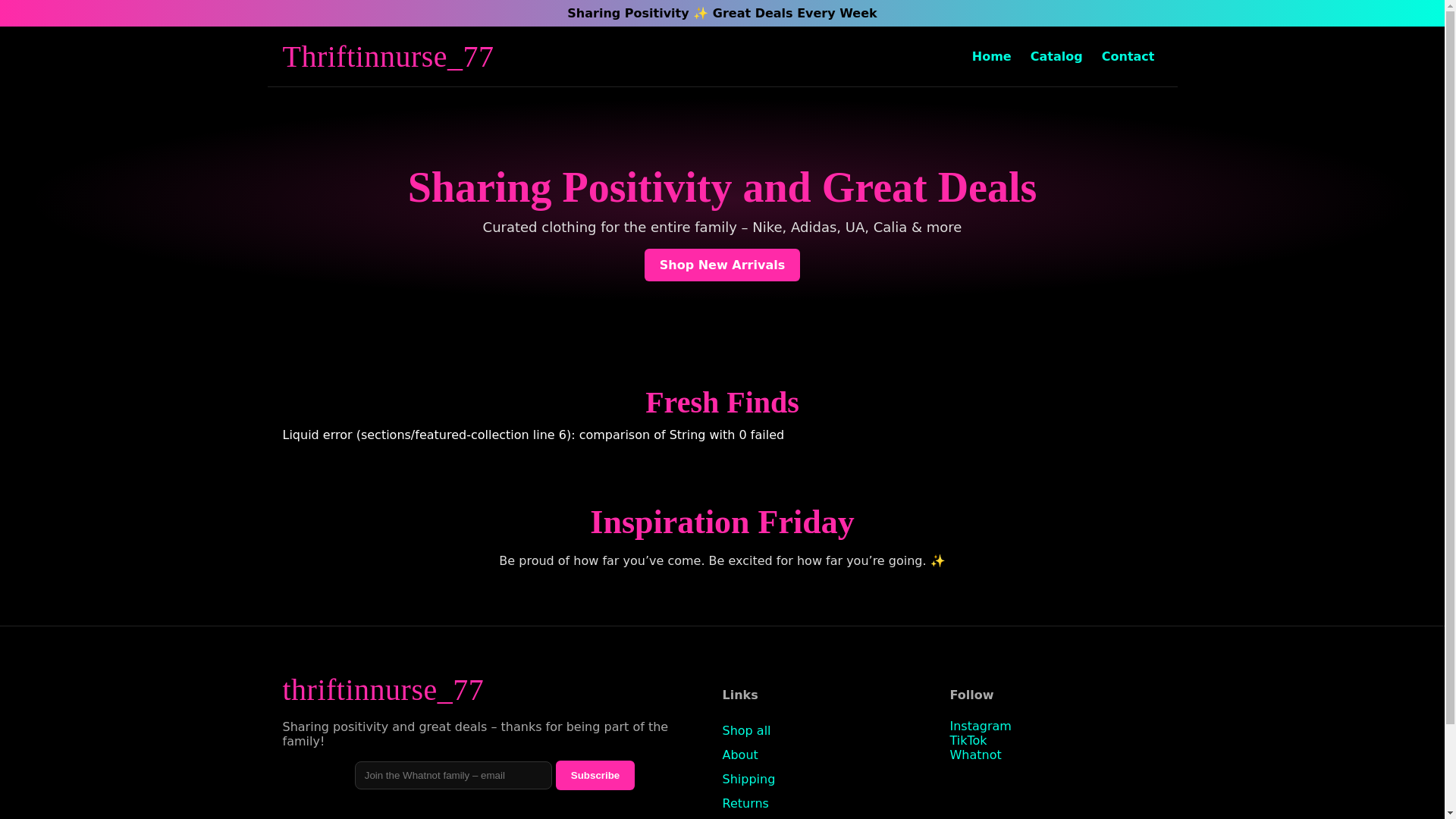 website screenshot of https://thriftinnurse77.com/
