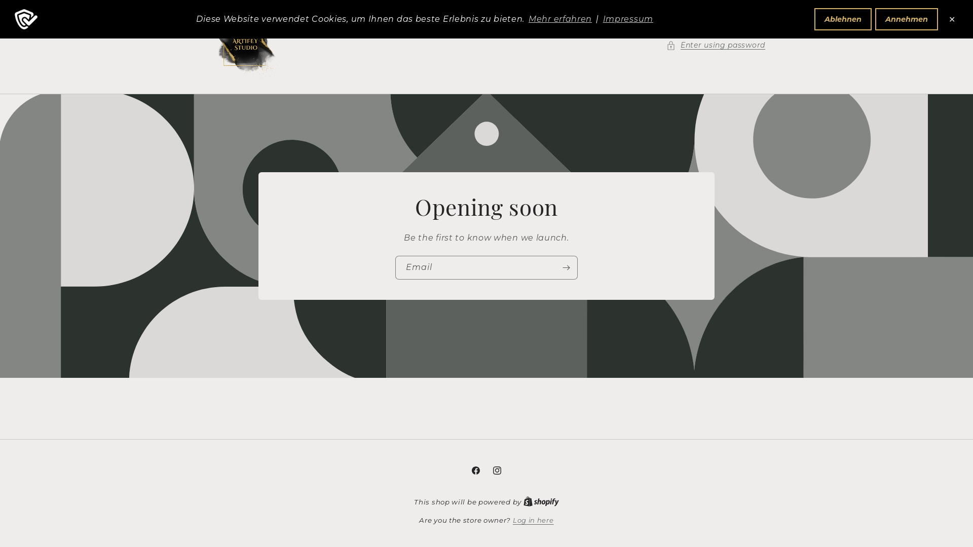 website screenshot of https://artifeystudio.com/
