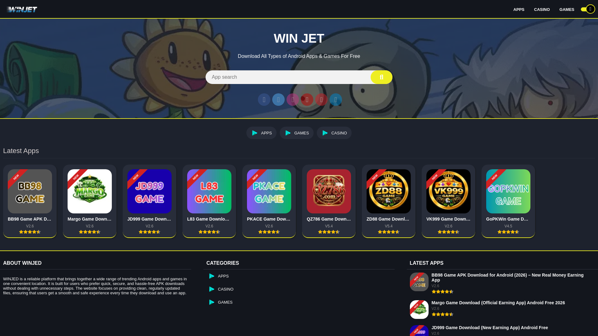 website screenshot of https://winjet.com.pk