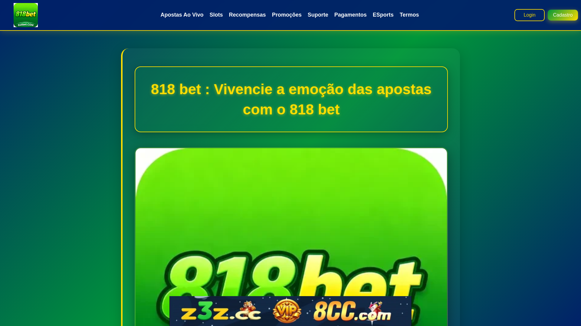 website screenshot of https://818betsf.com/