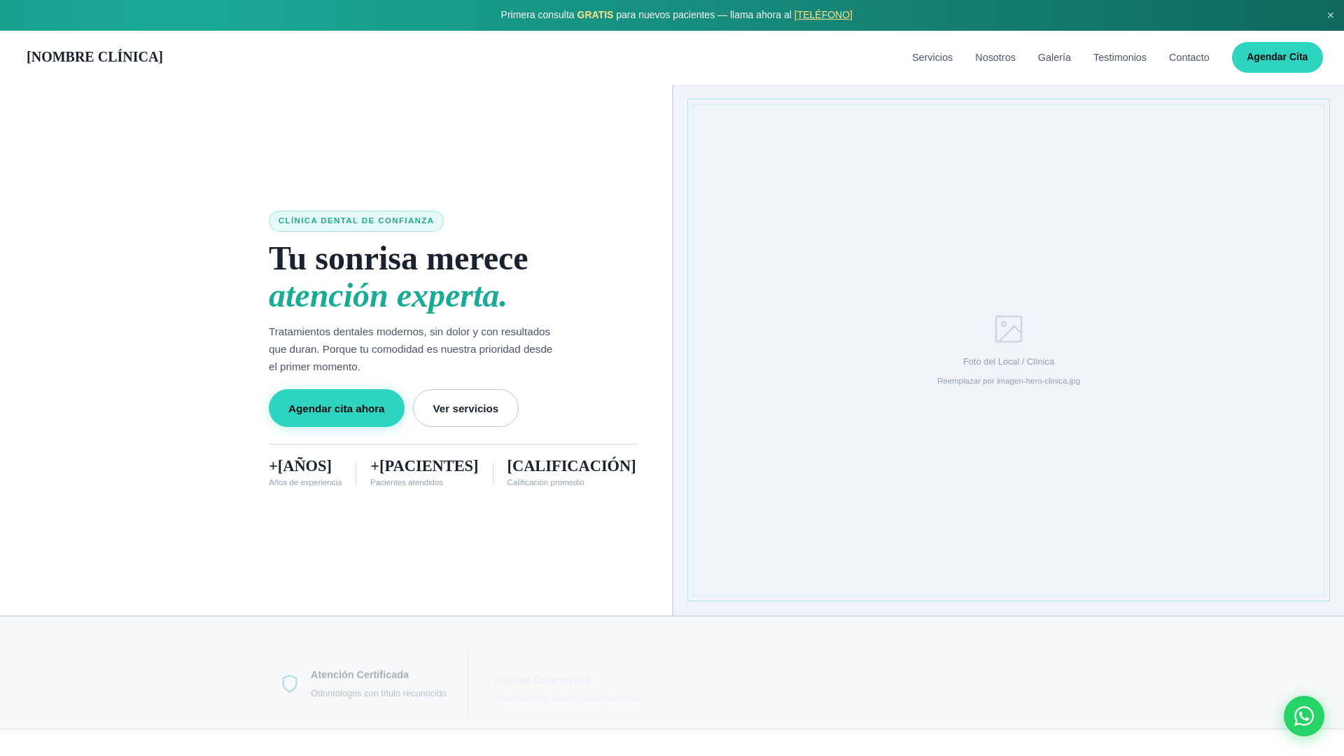 website screenshot of https://odont-template.pages.dev/