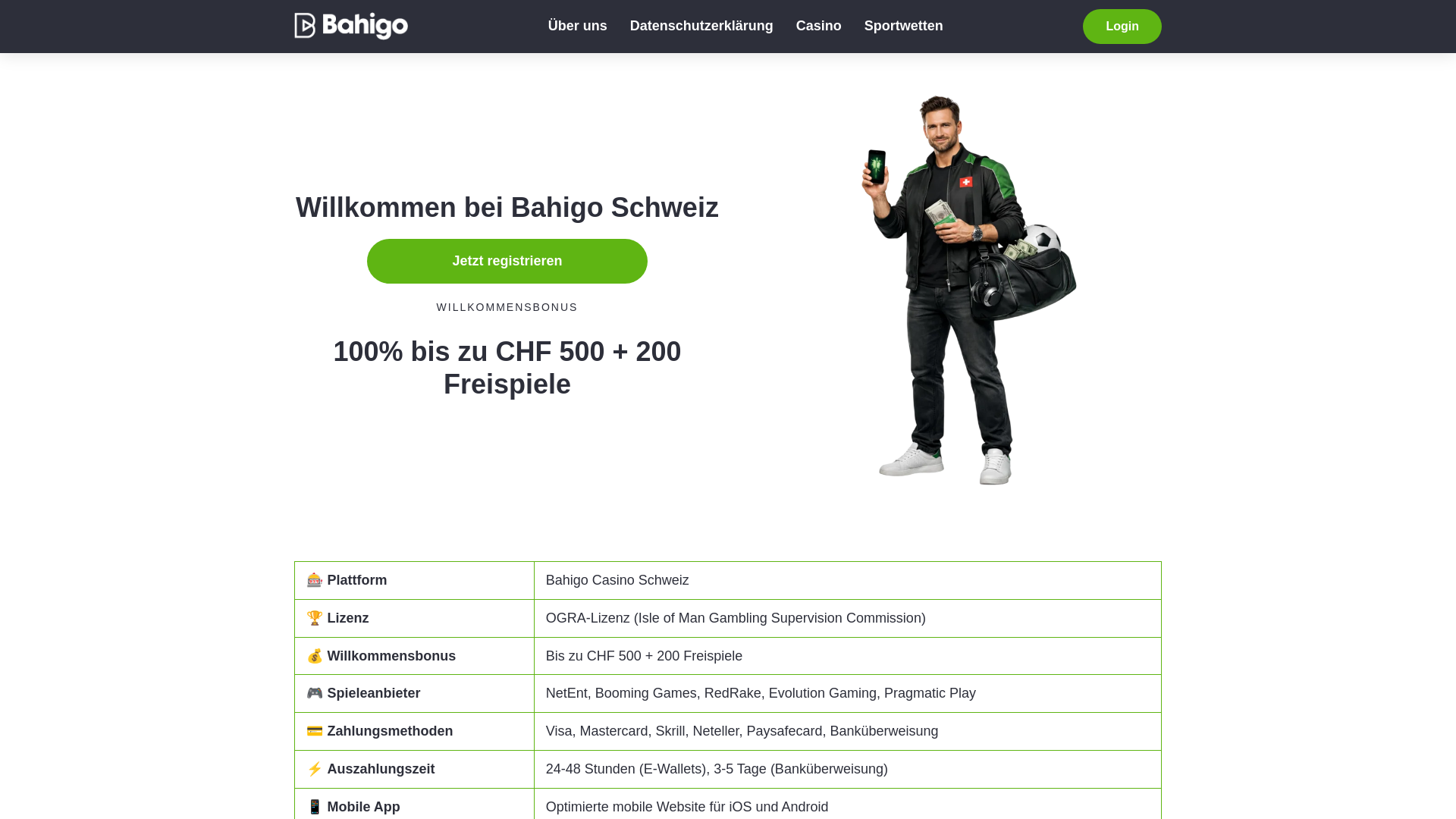 website screenshot of https://bahigobet.ch