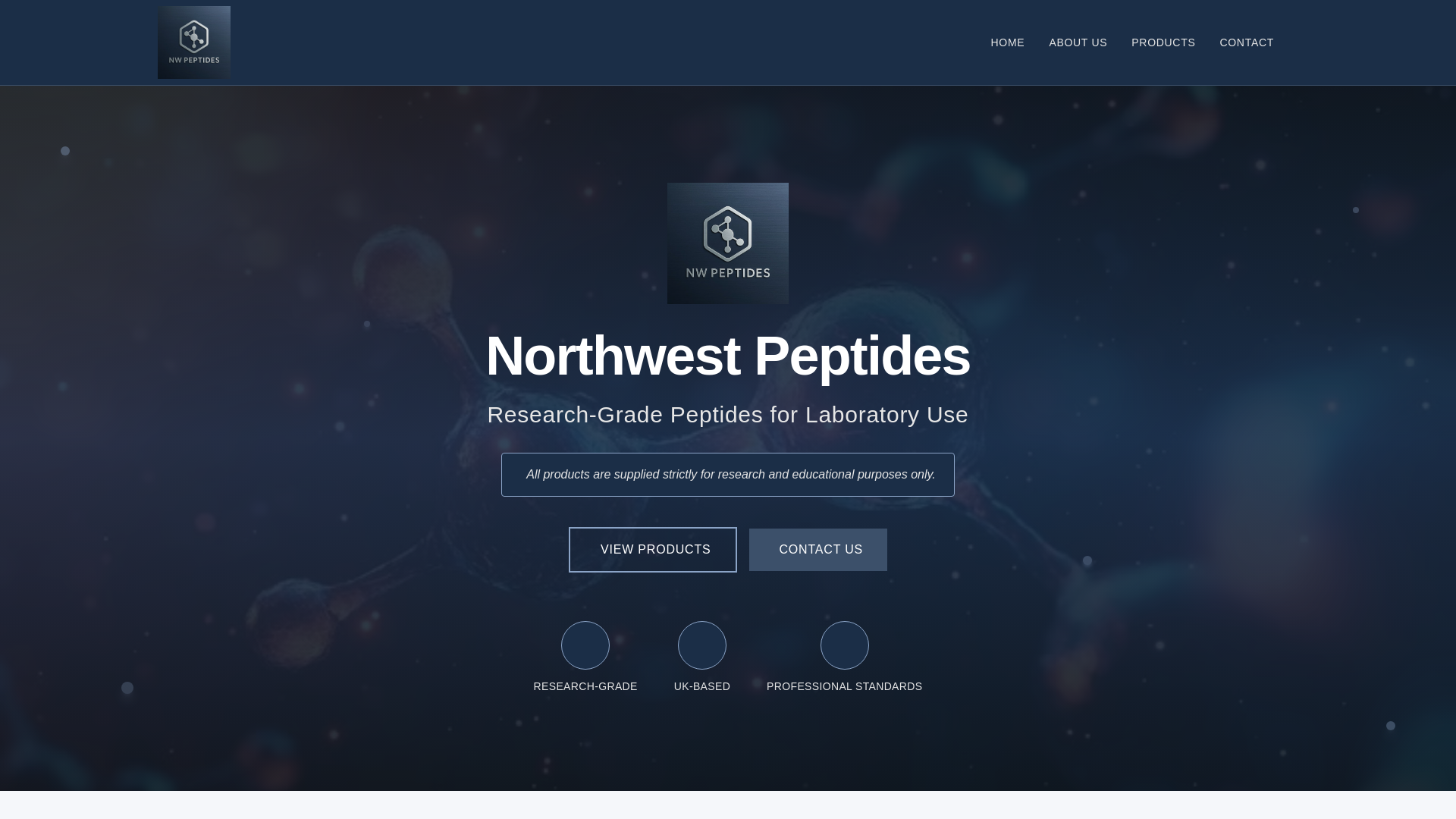 website screenshot of https://northwestpeptide.net