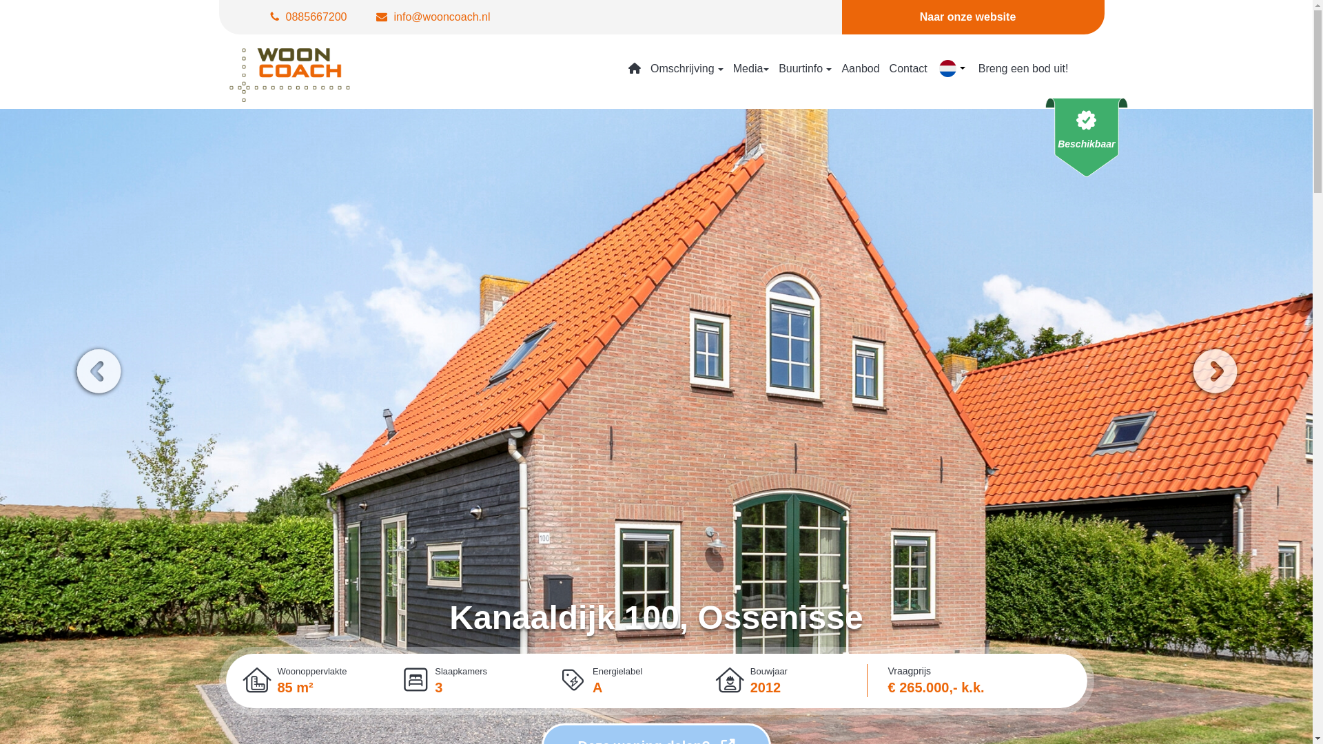 website screenshot of https://kanaaldijk100.nl/