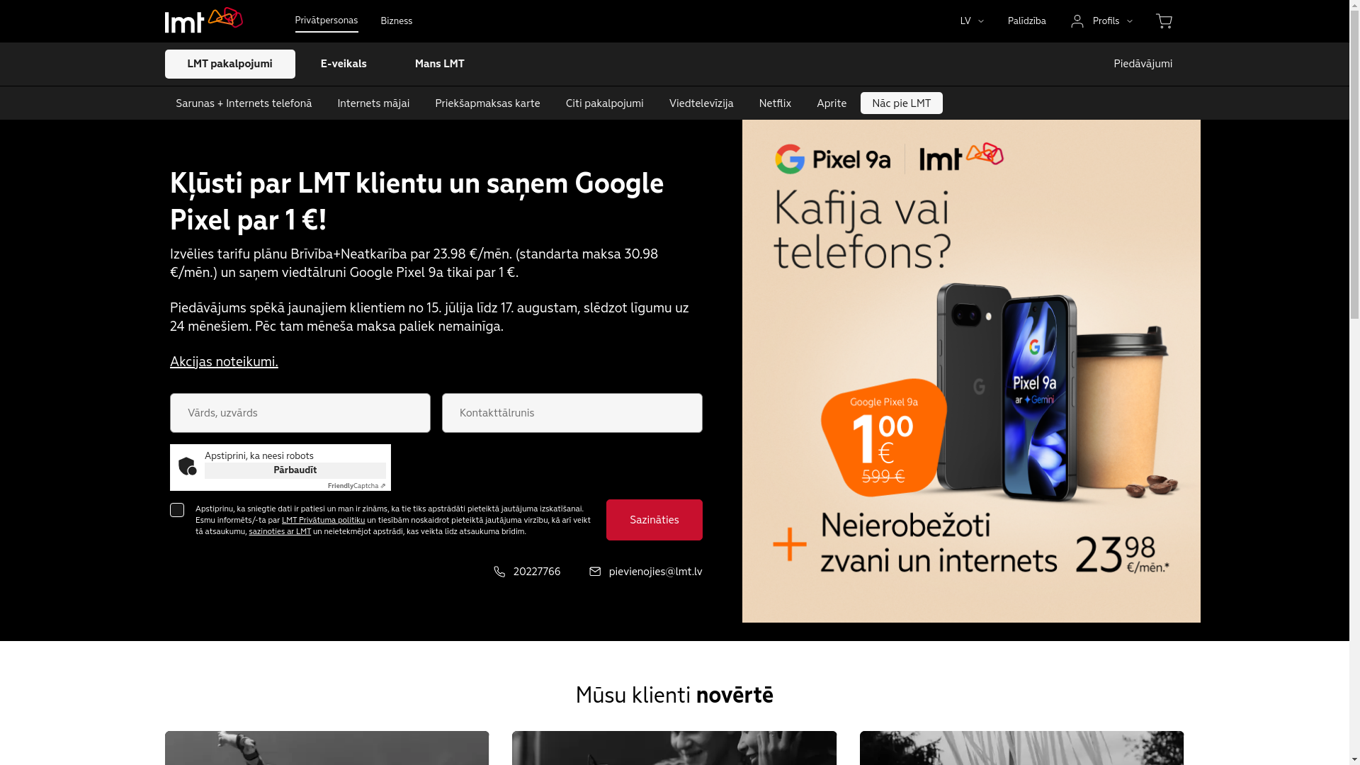 website screenshot of https://lmt.lmt.lv/pievienojies-lmt
