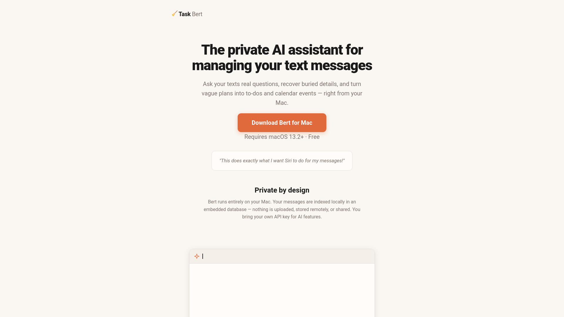 website screenshot of https://taskbert.com