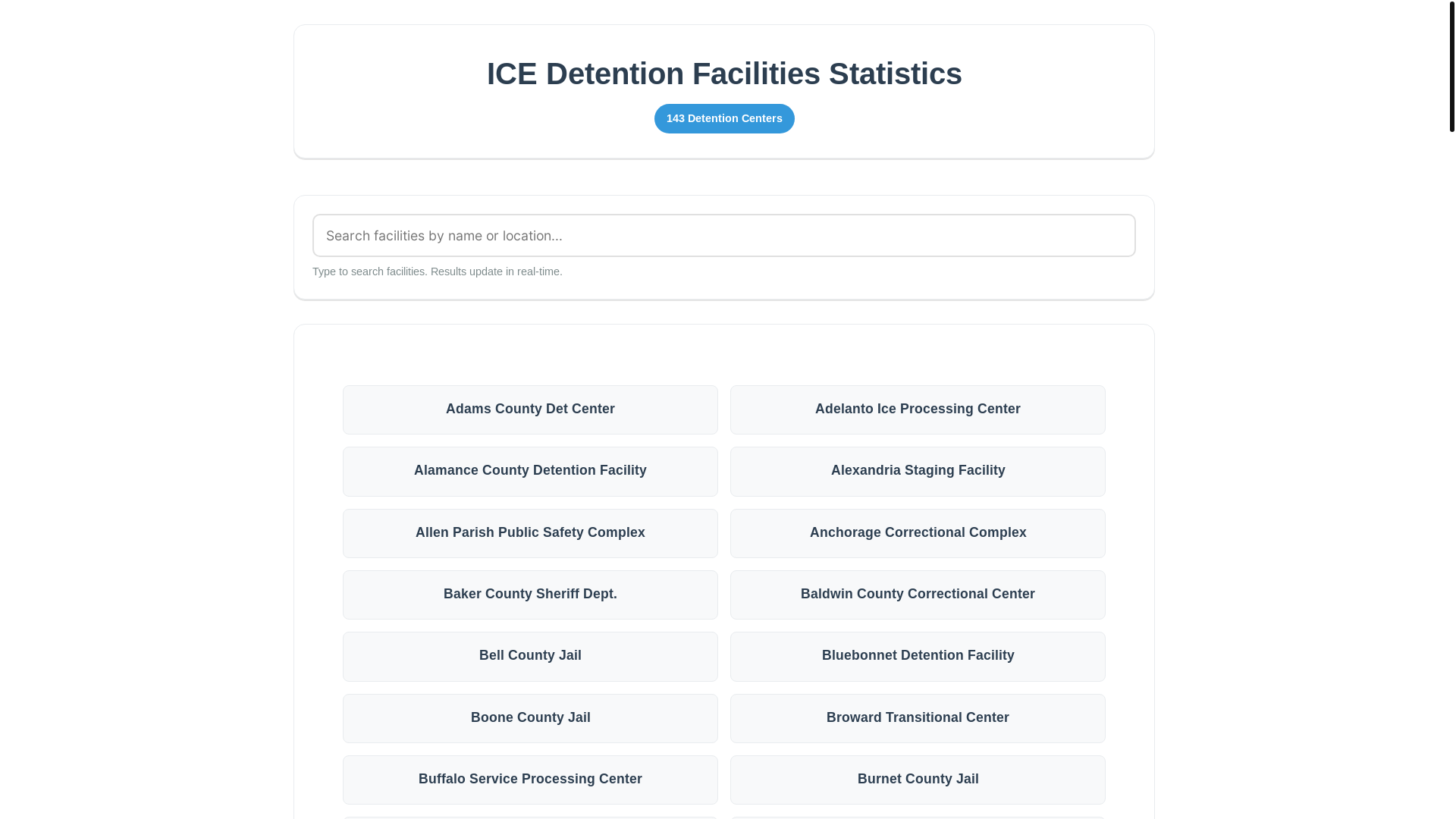 website screenshot of https://detentionreports.com/