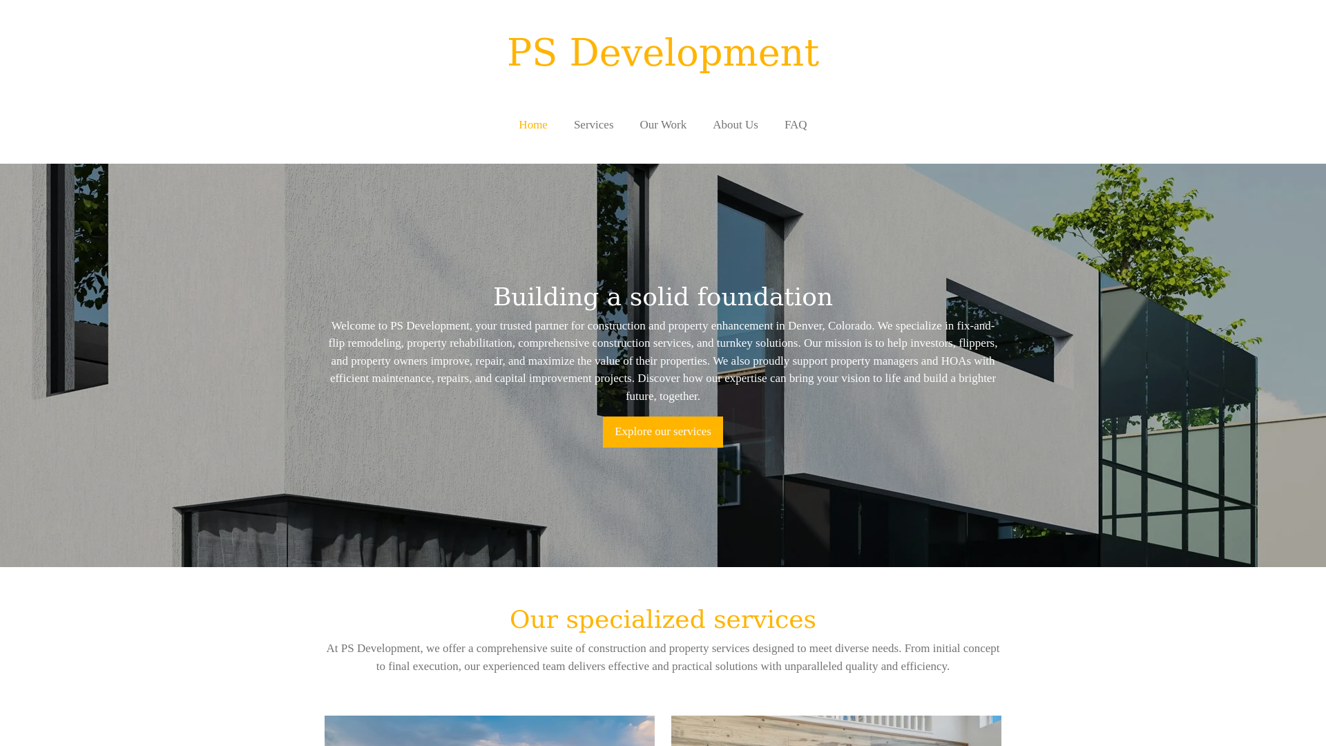 website screenshot of https://psdevelopment.pro