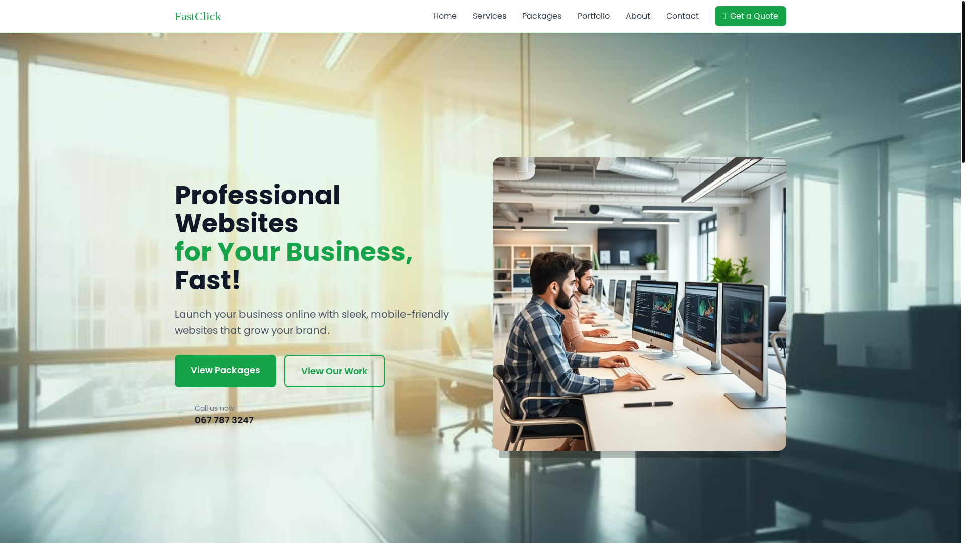 website screenshot of https://fastclick.co.za/