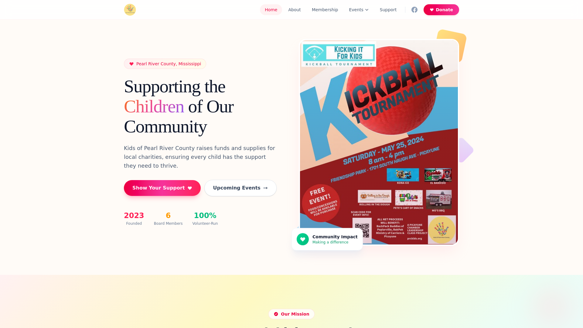 website screenshot of https://prckids.pages.dev/