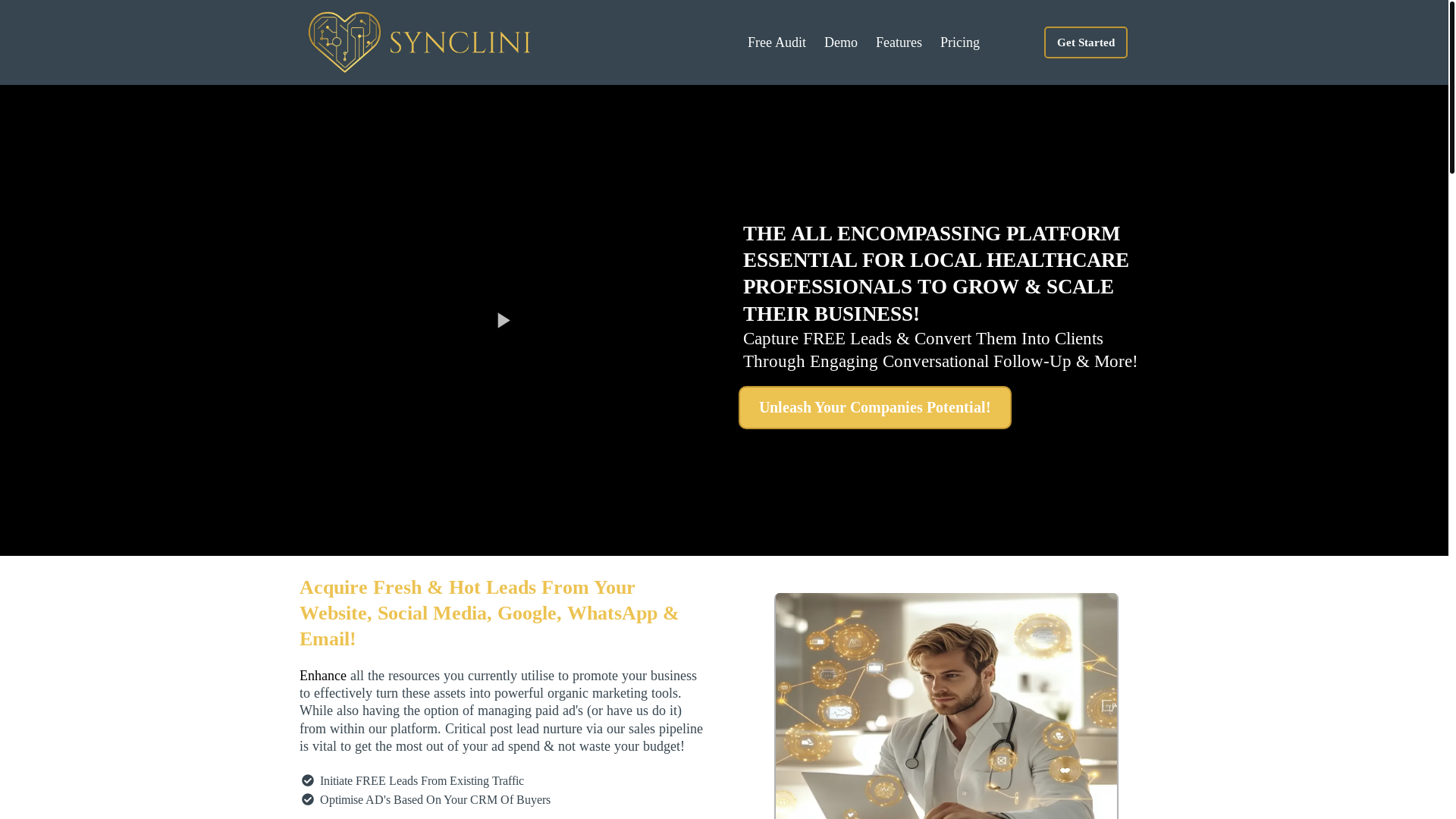 website screenshot of https://syncliniscaling.com/