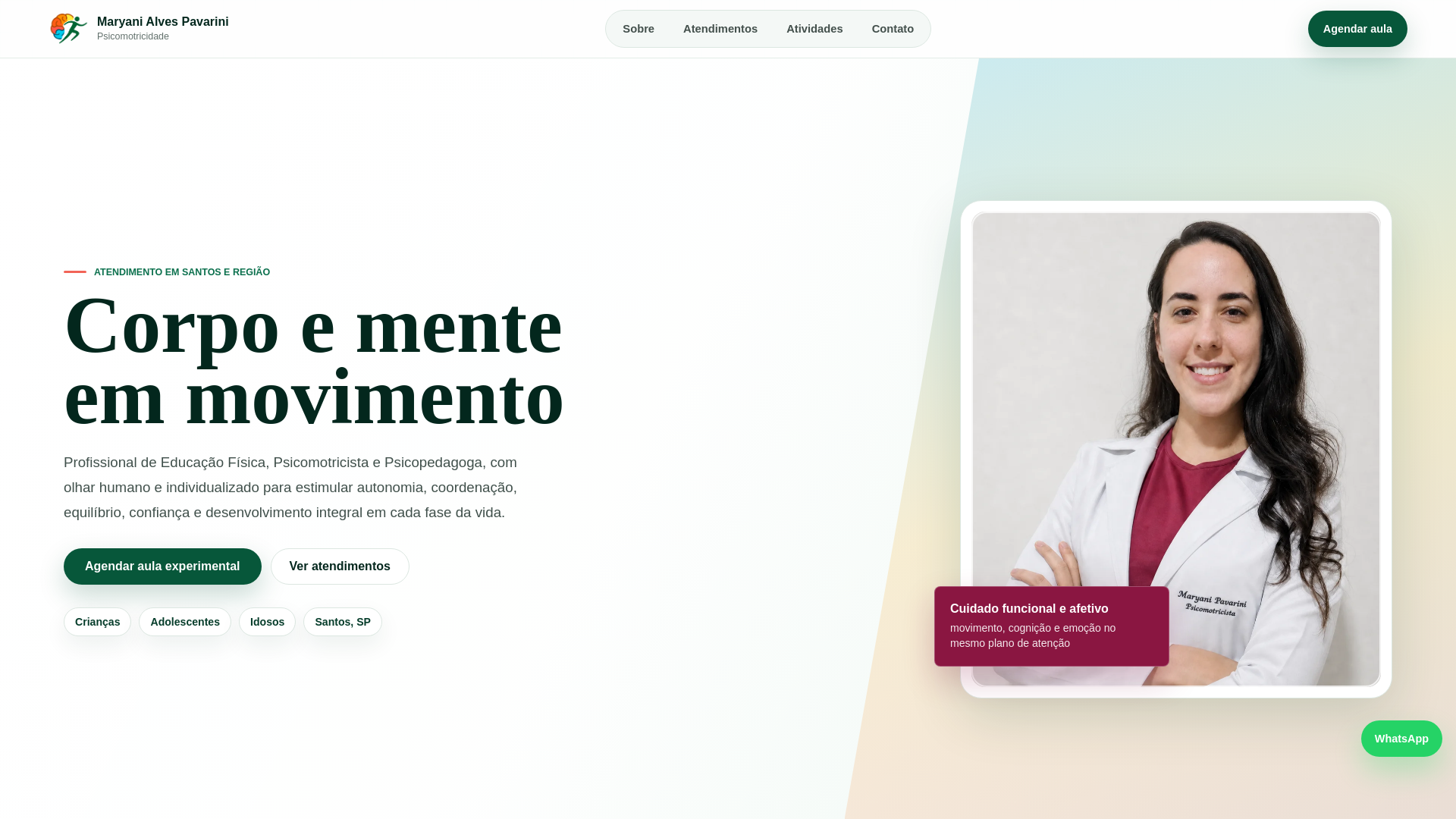 website screenshot of https://maryanipavarini.com.br/