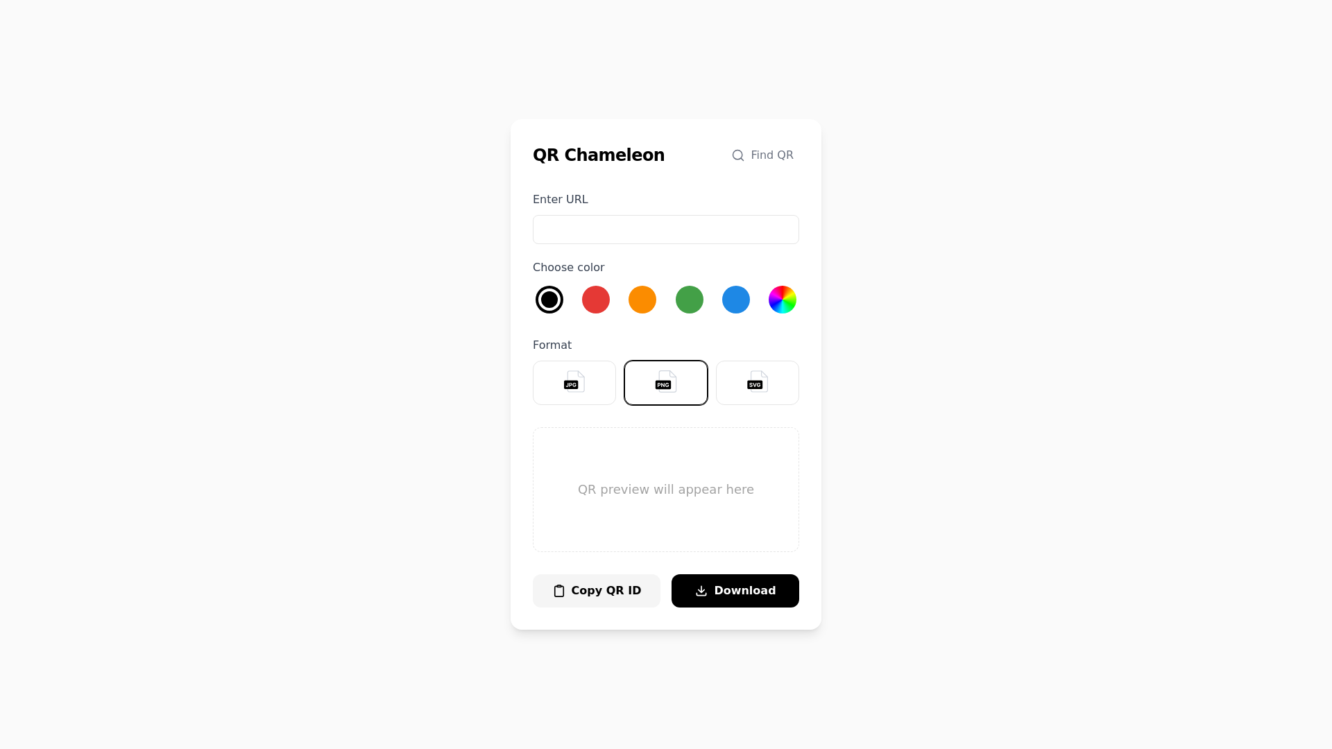 website screenshot of https://qrchameleon.xyz/