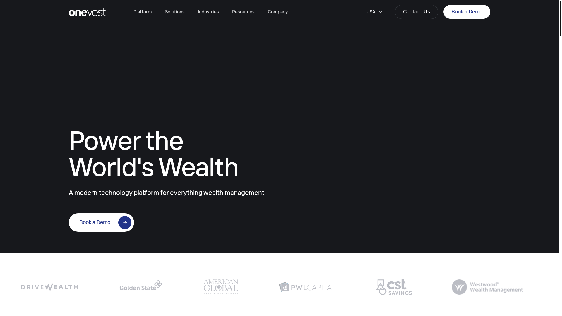 website screenshot of https://onevestinterface.com/