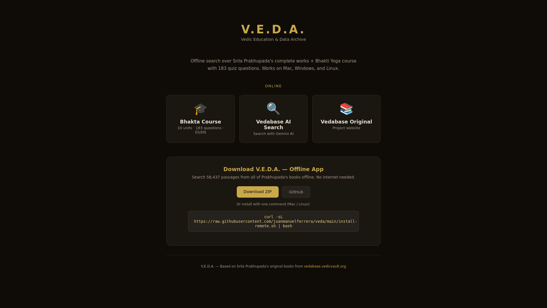website screenshot of https://veda-app.pages.dev/