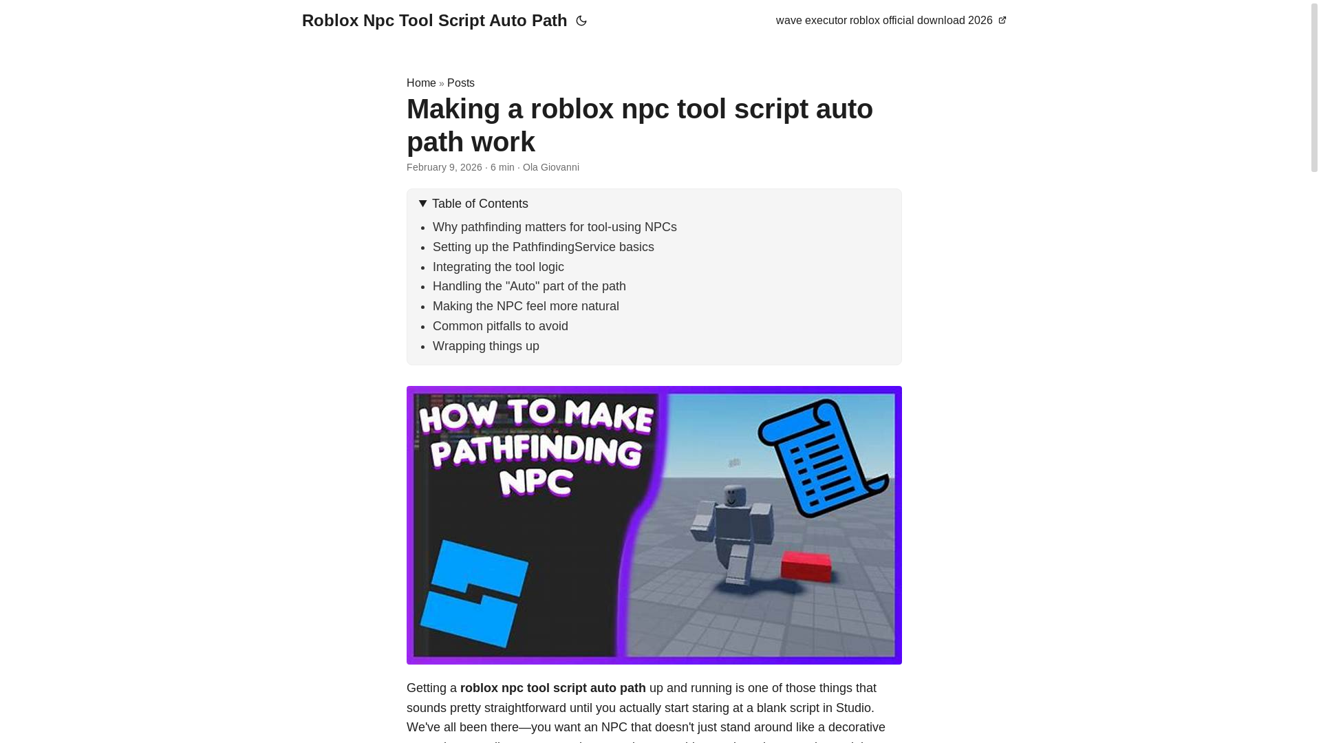 website screenshot of https://roblox-npc-tool-script-auto-path.pages.dev/