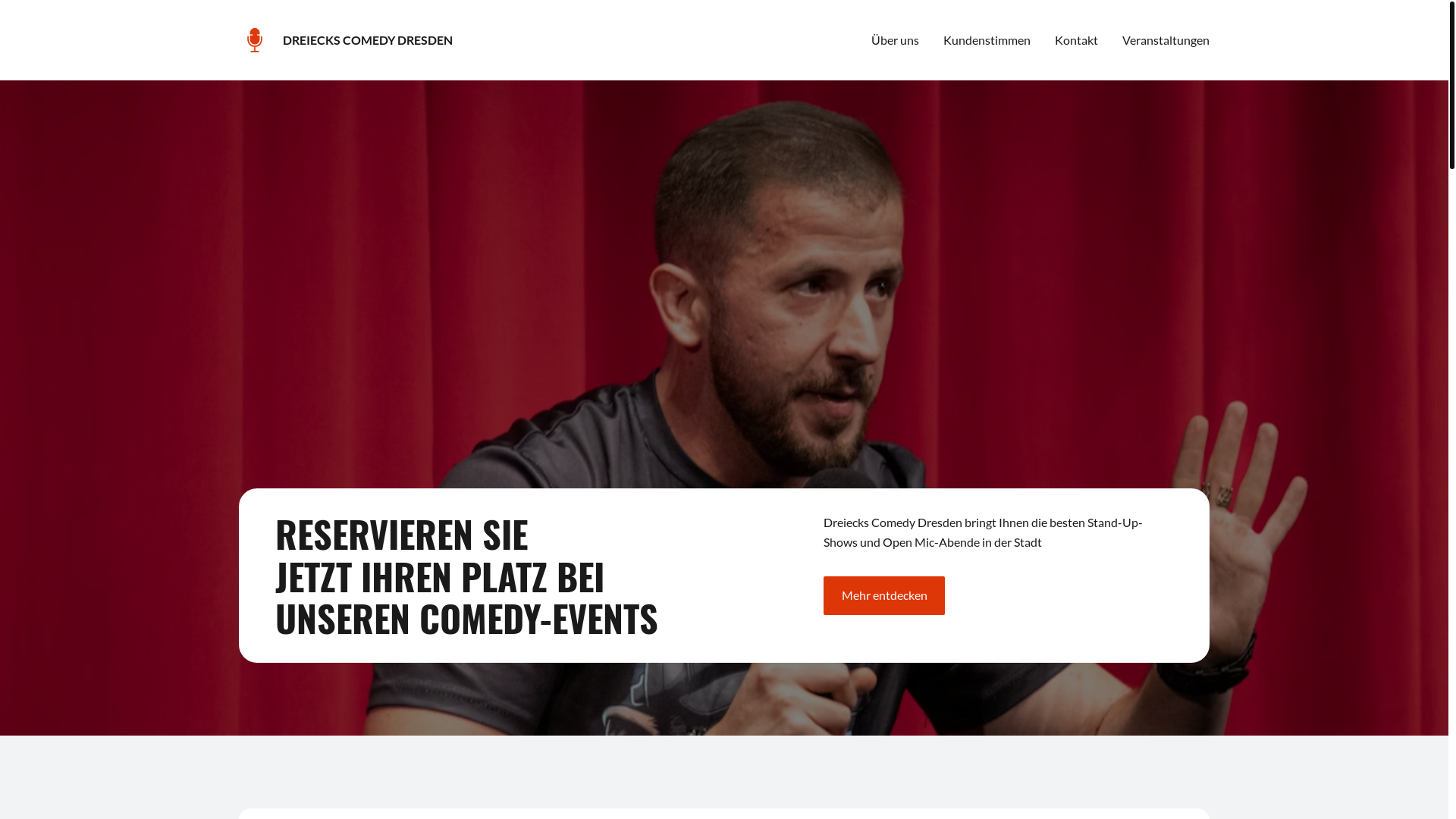 website screenshot of https://dreieckscomedy.de/