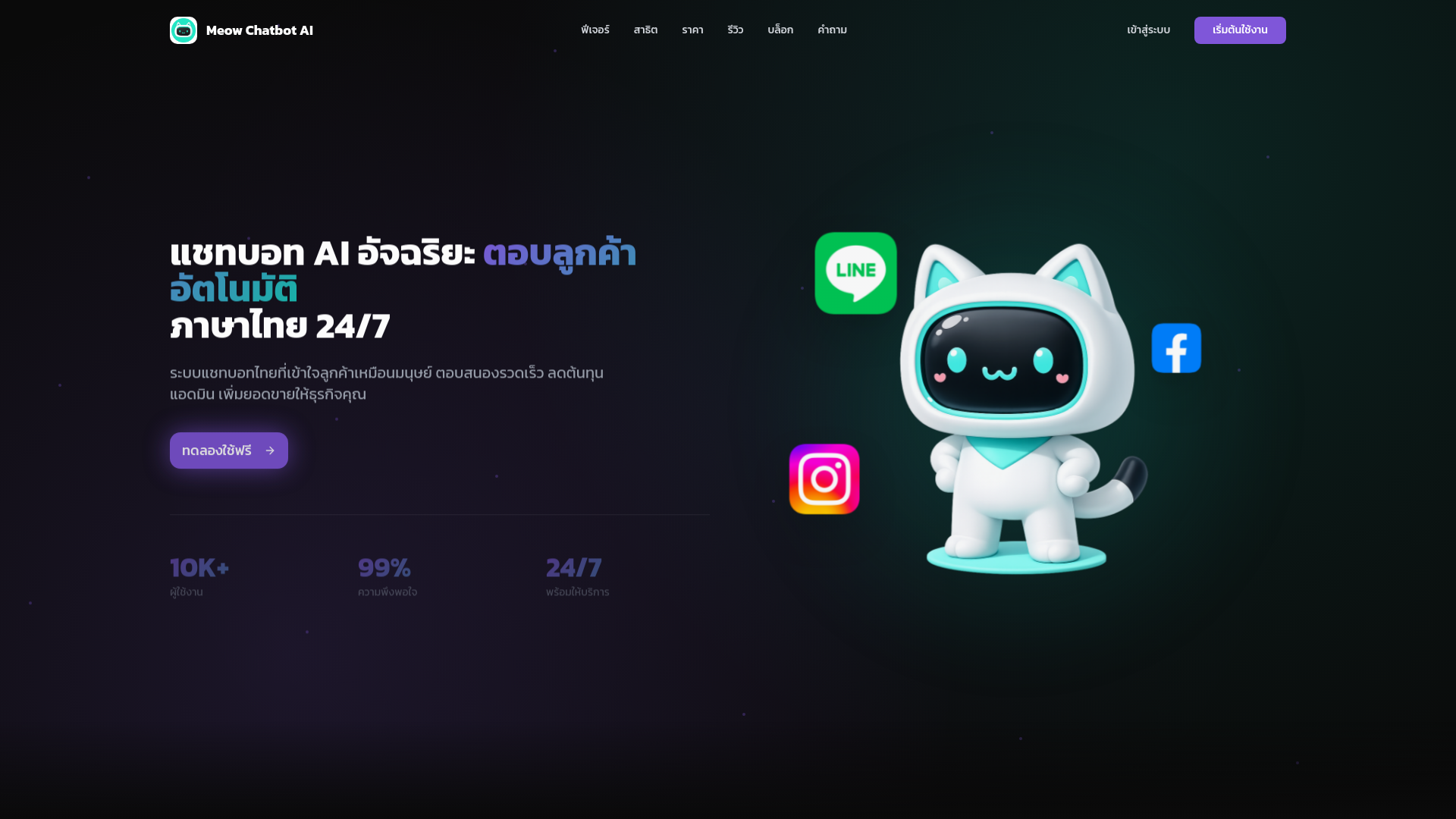 website screenshot of https://meowchatbot.pages.dev/