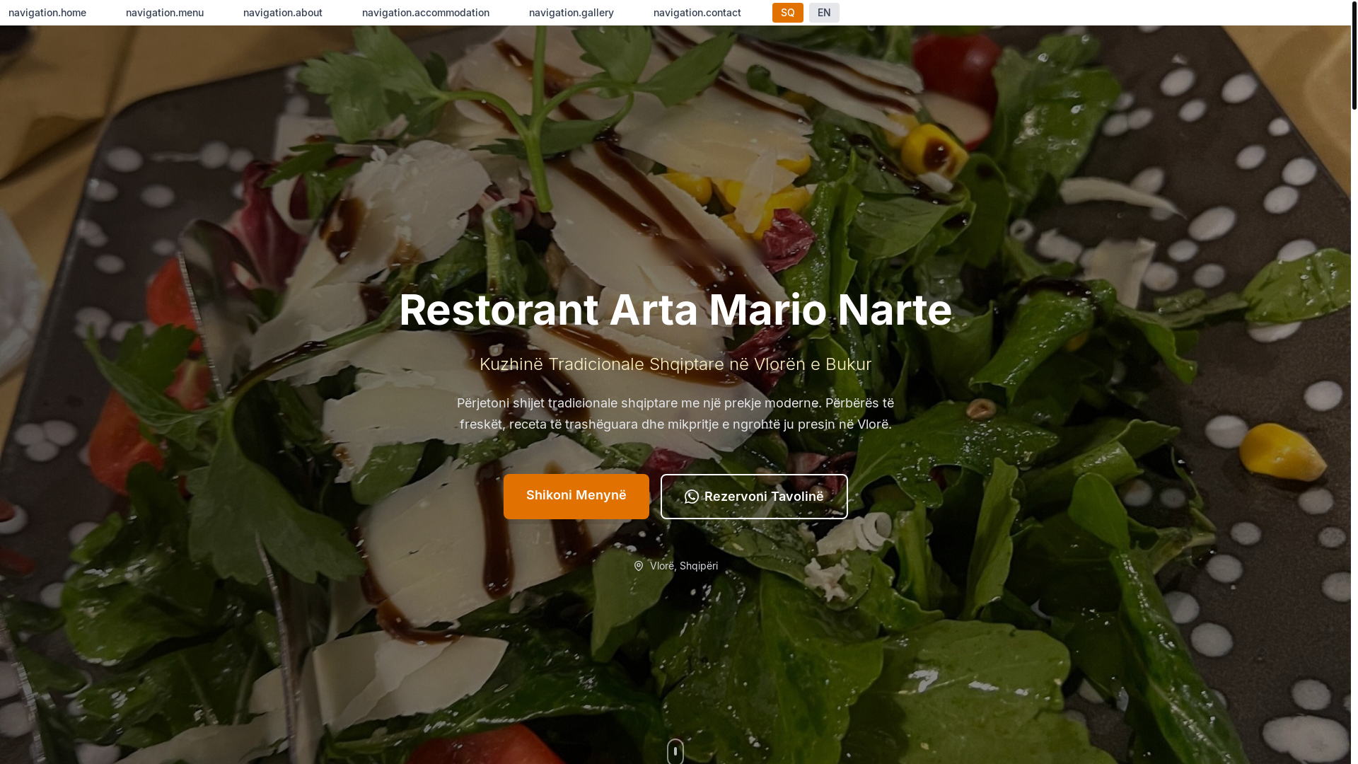 website screenshot of https://artamario.al/