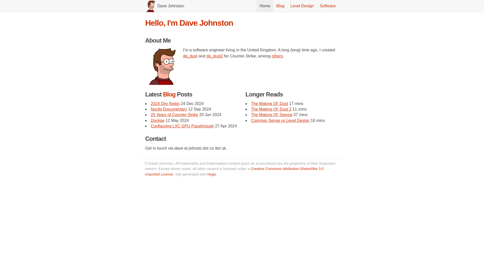 website screenshot of https://johnsto.co.uk/