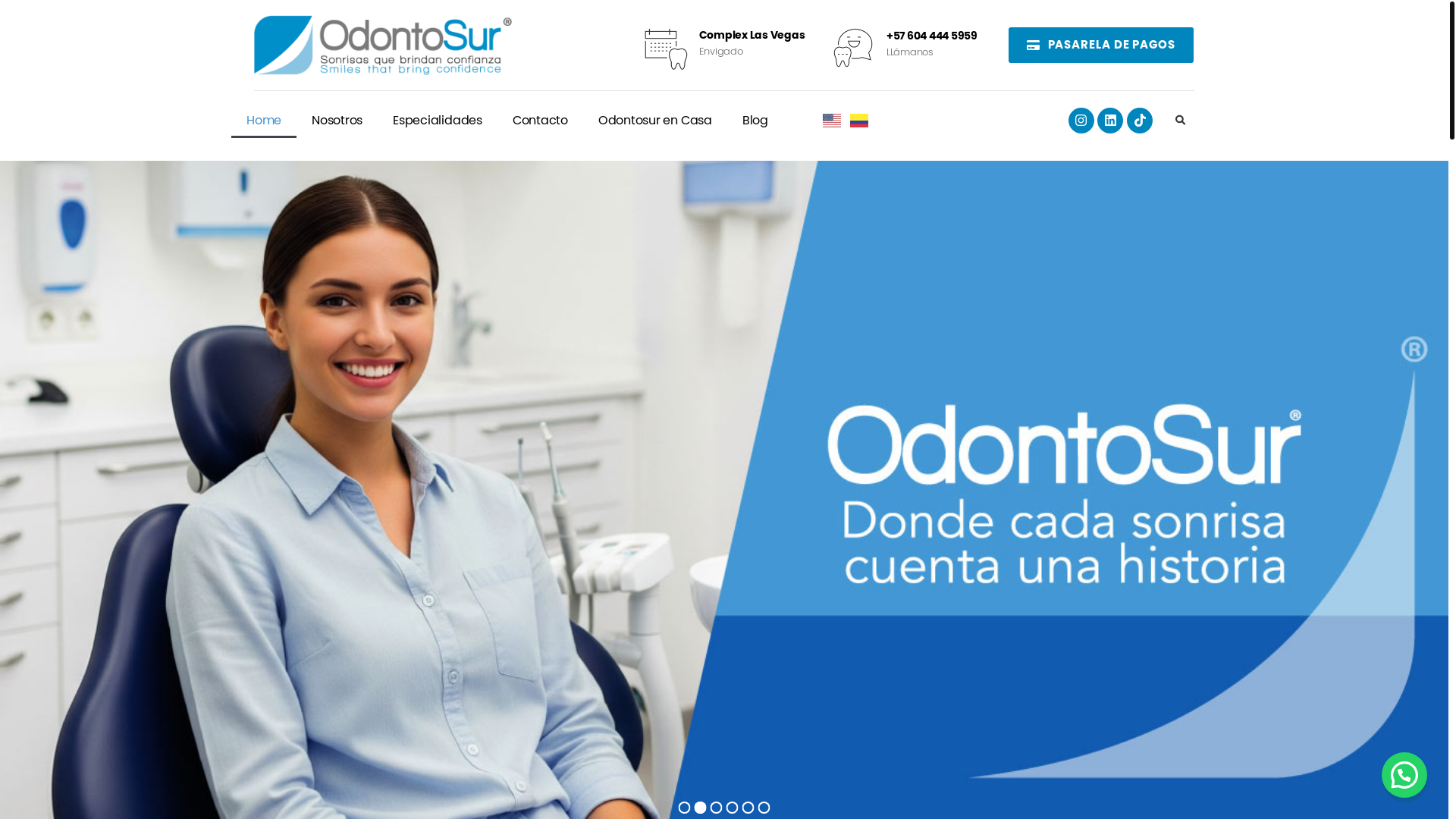 website screenshot of https://odontosur.com.co/