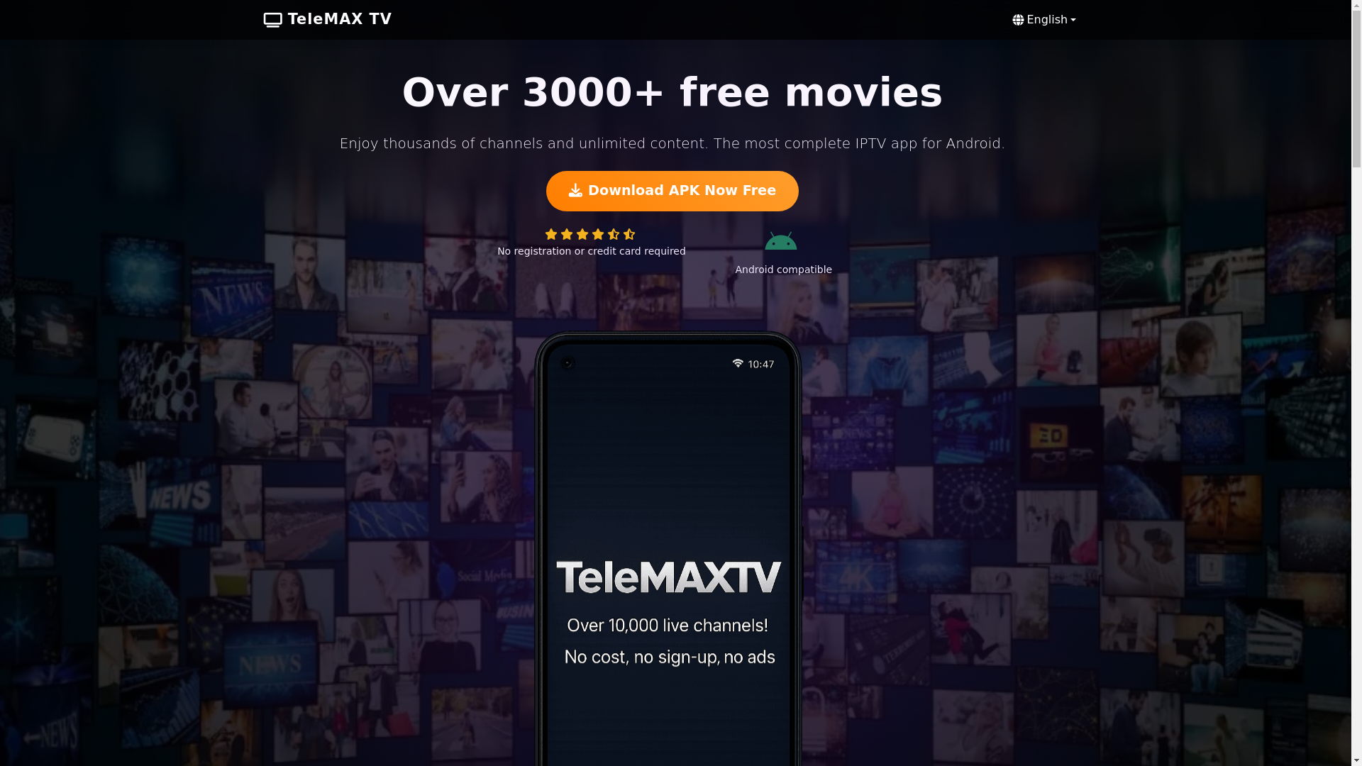 website screenshot of https://apkinstall-telemax.help/