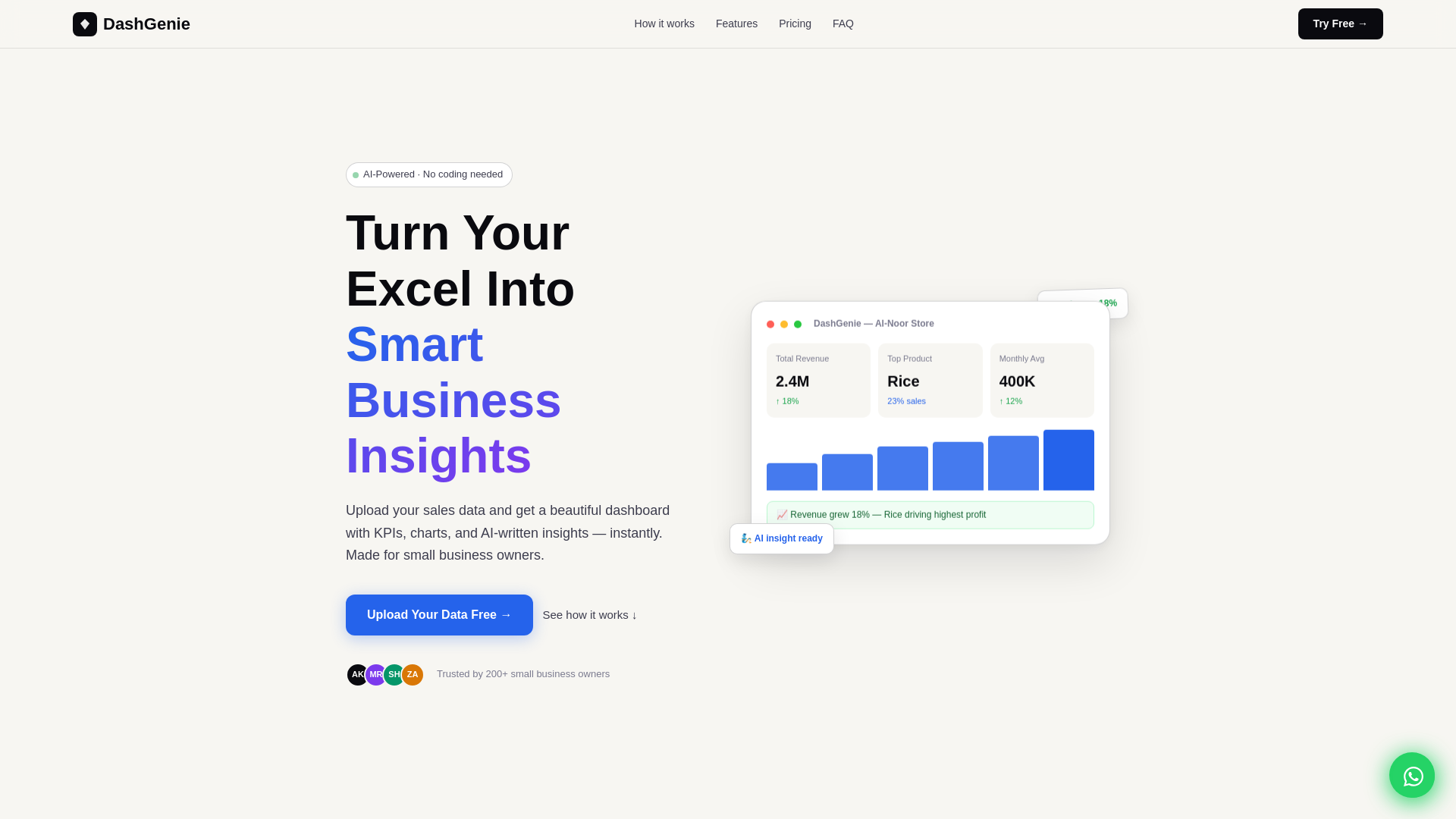 website screenshot of https://dashgenie.pro/