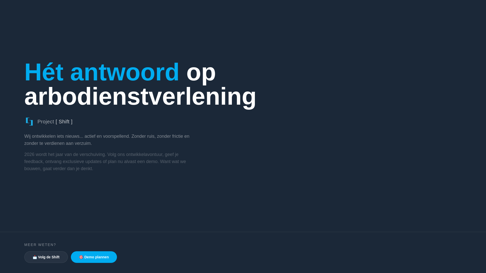 website screenshot of https://project-shift.nl