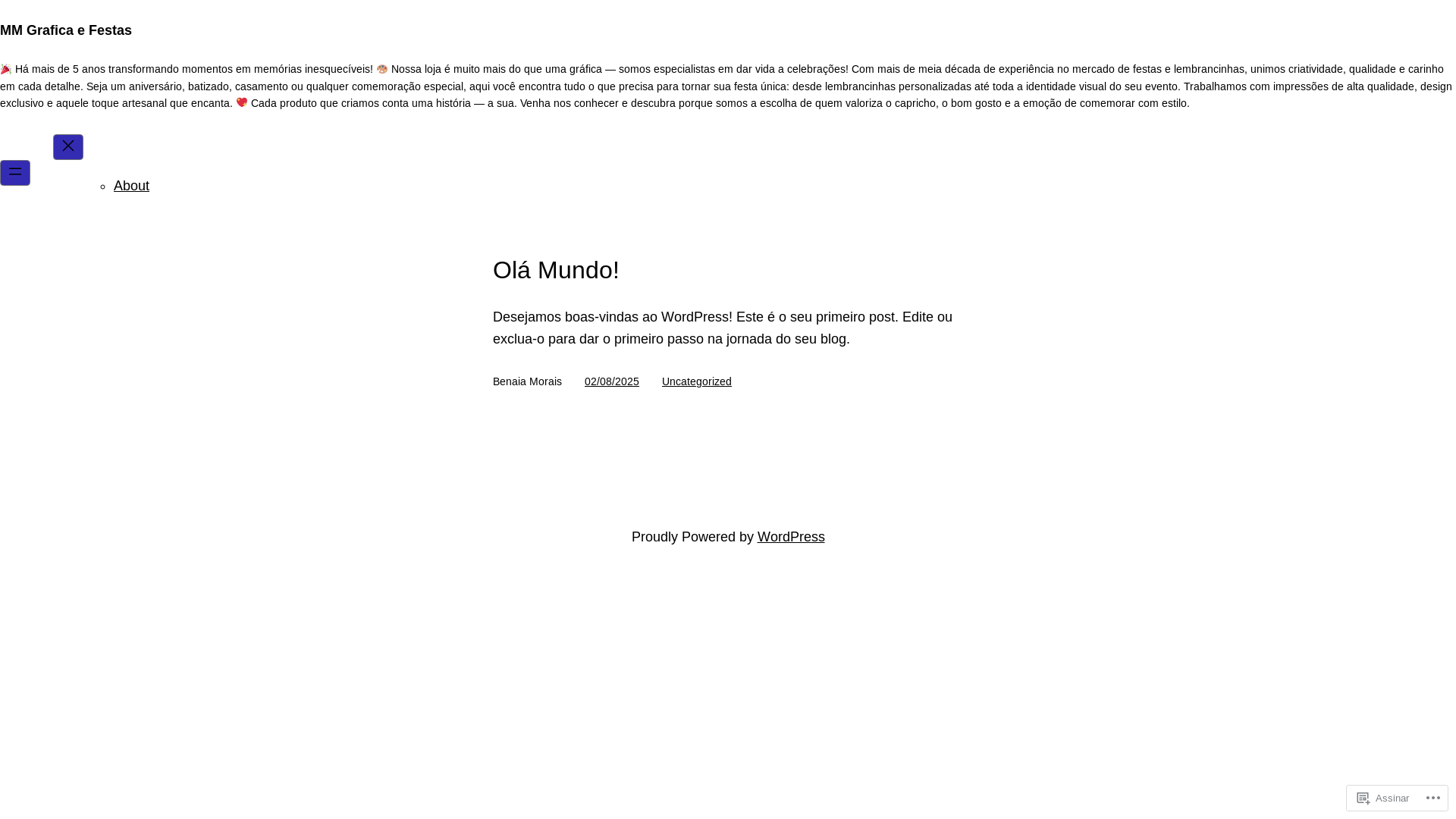 website screenshot of https://mmgraficaefestas.com/