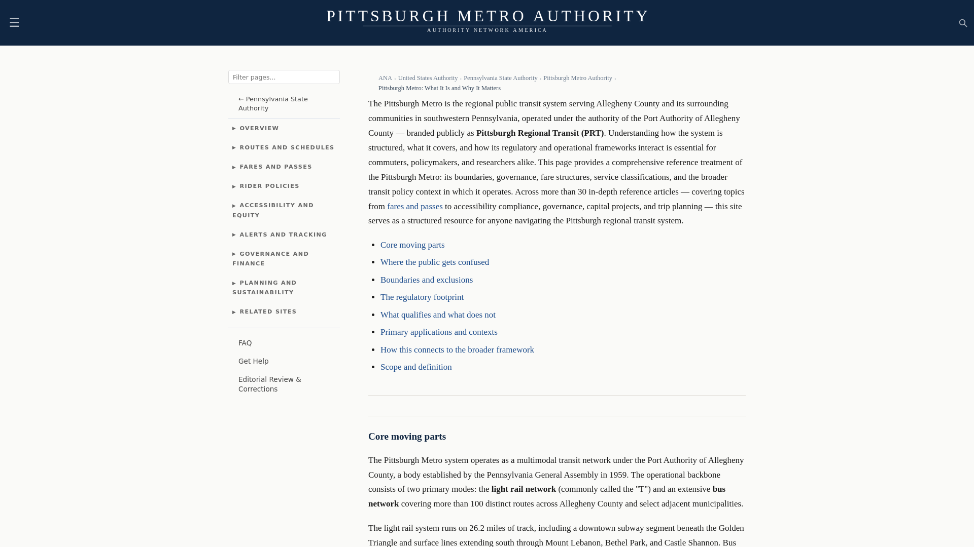 website screenshot of https://pittsburghmetroauthority.com/