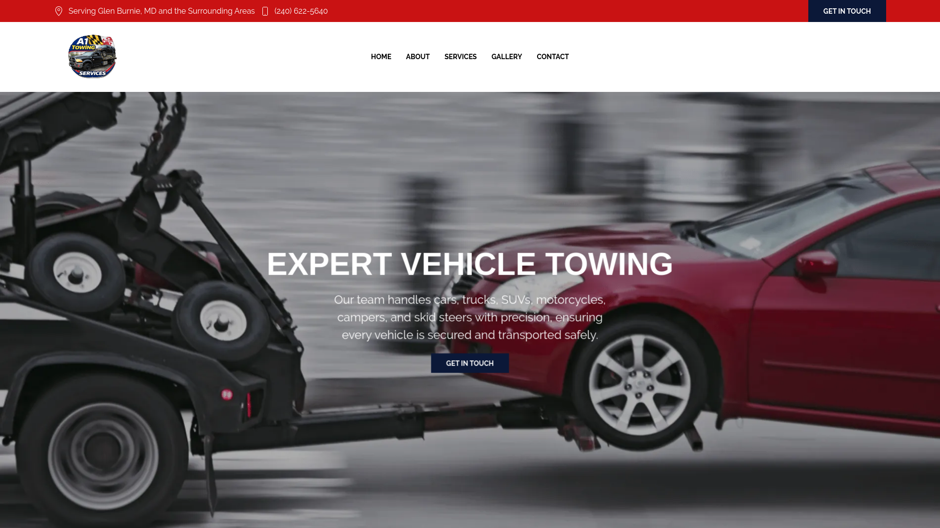 website screenshot of https://a1towingservicesmd.com/