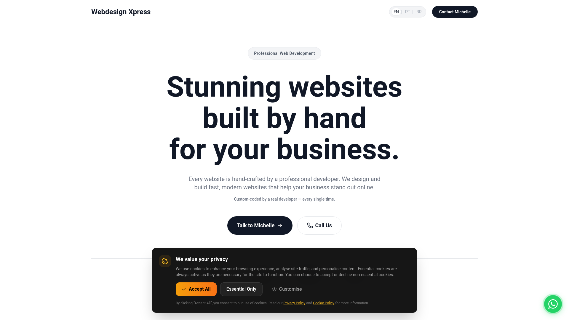 website screenshot of https://webdesign-xpress.com