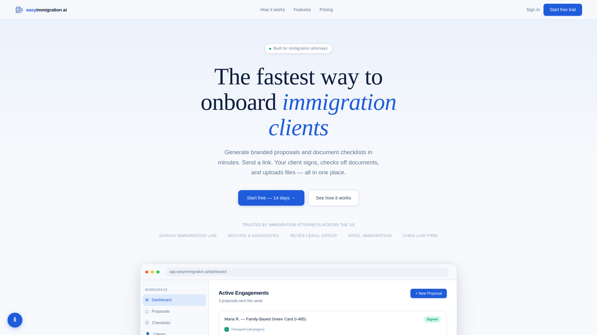 website screenshot of https://easyimmigration.ai/