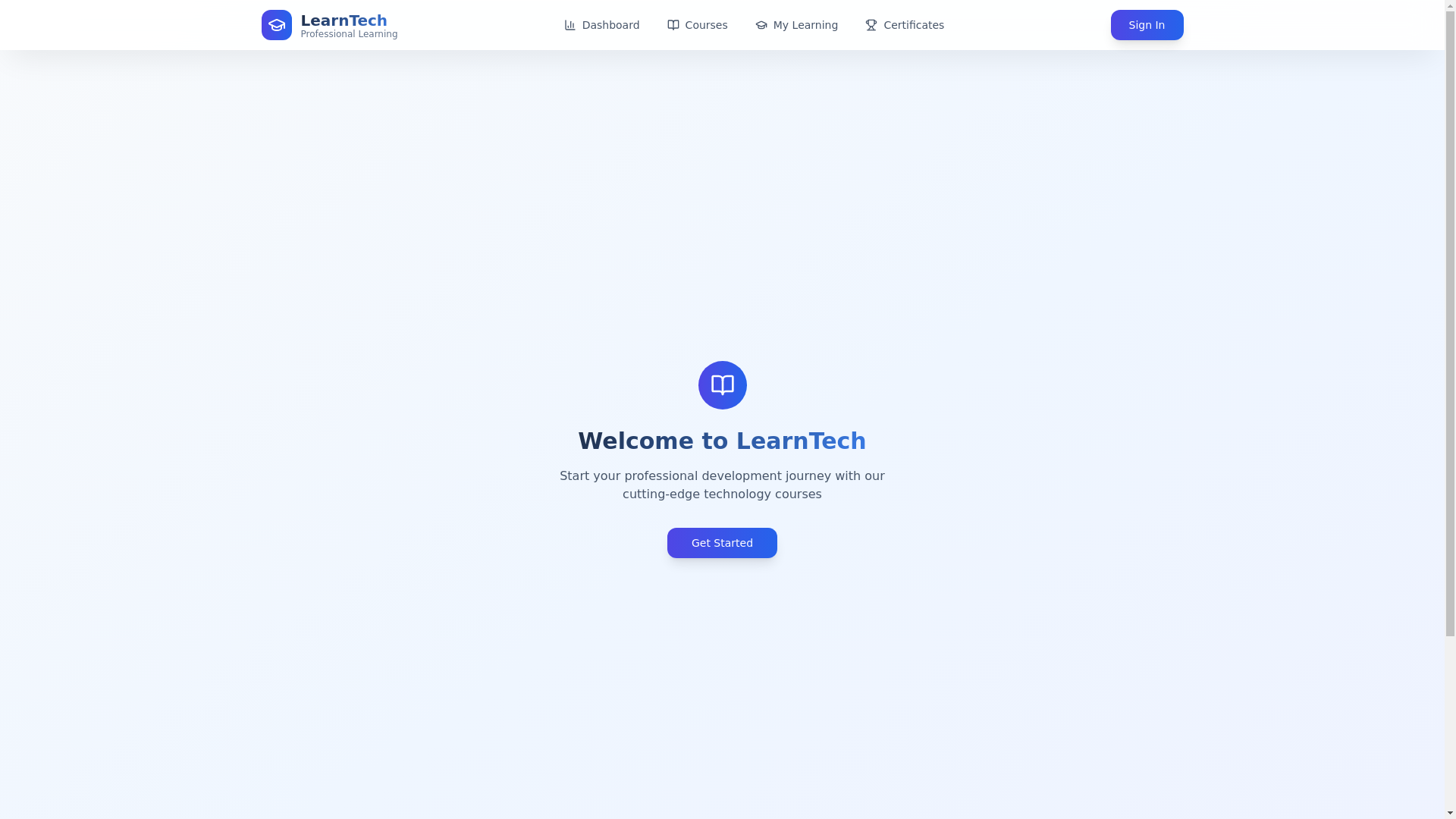 website screenshot of https://learntechcourse.com/