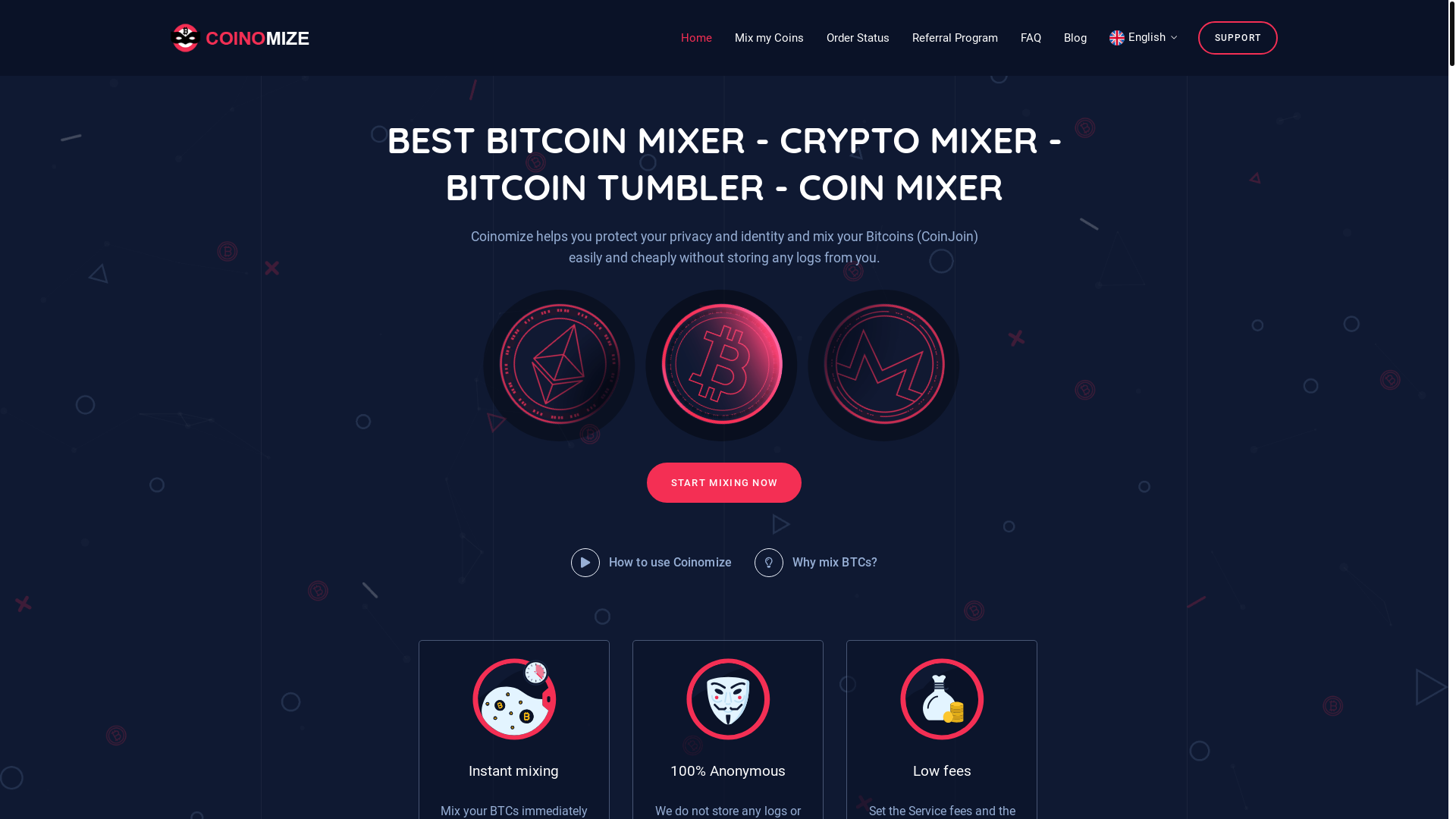 website screenshot of https://coinomizw.biz/