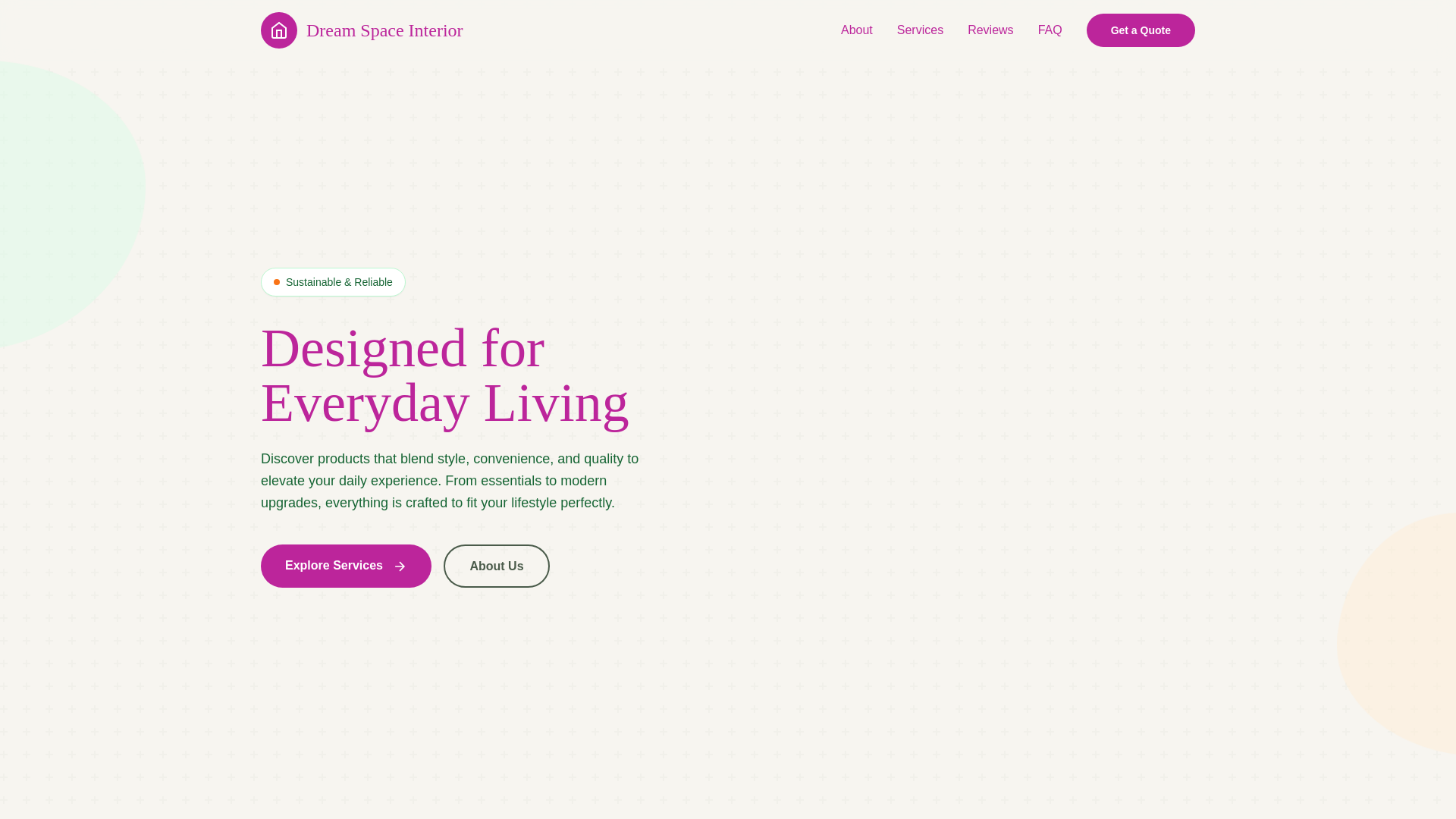 website screenshot of https://dreamspaceinterior.info