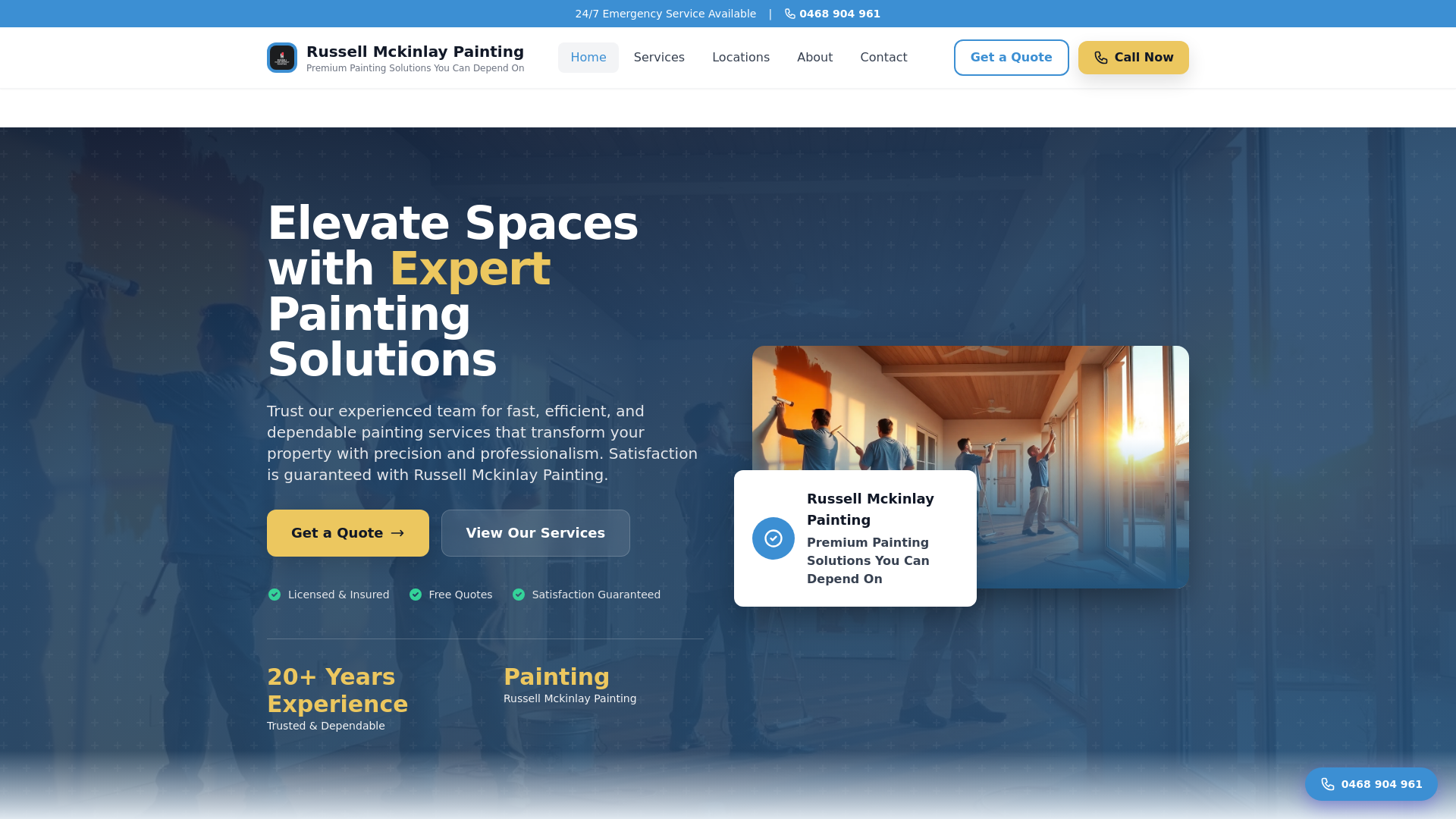 website screenshot of https://russellmckinlaypainting-com-au.pages.dev/