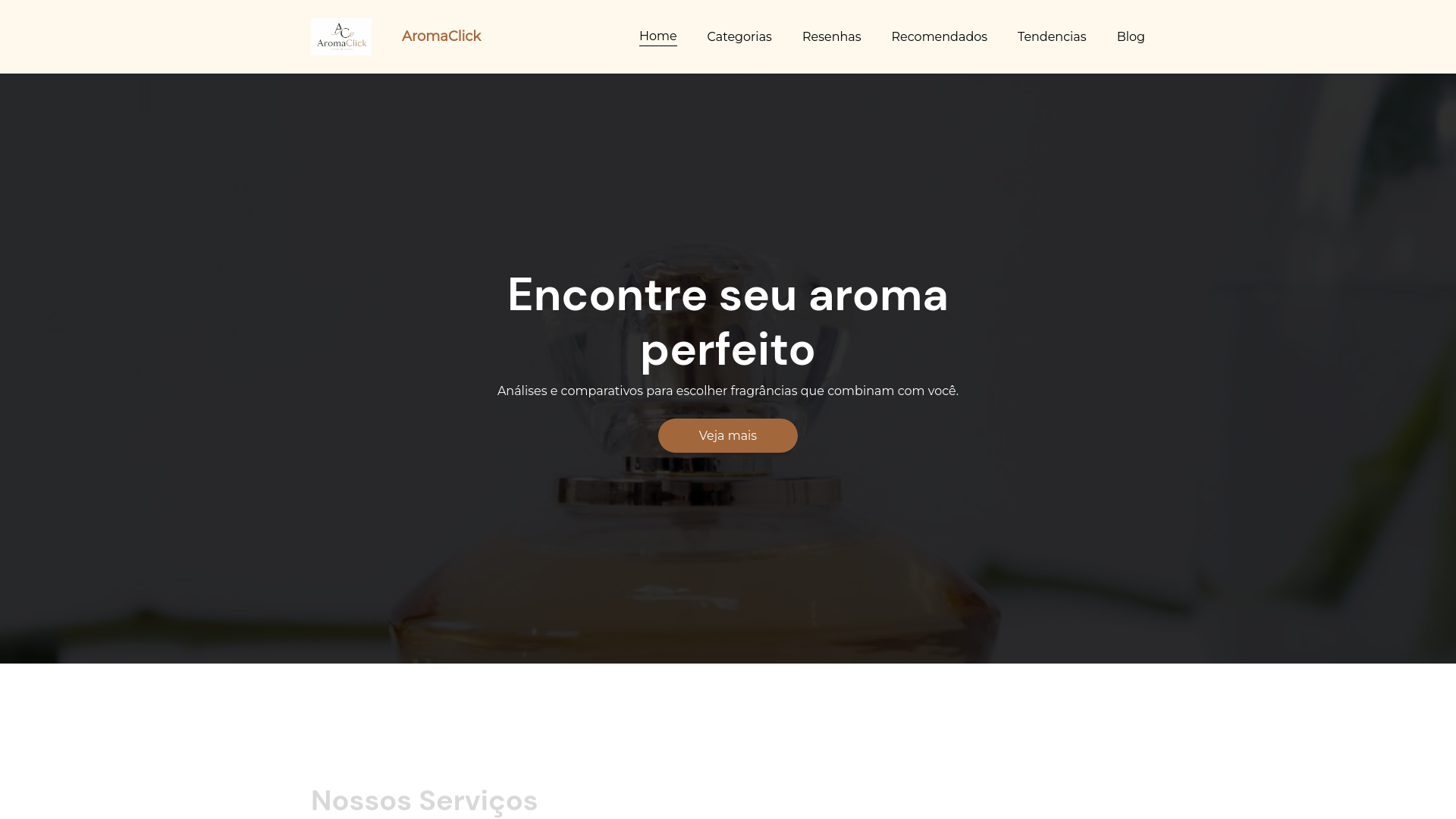 website screenshot of https://aromaclick.com.br/