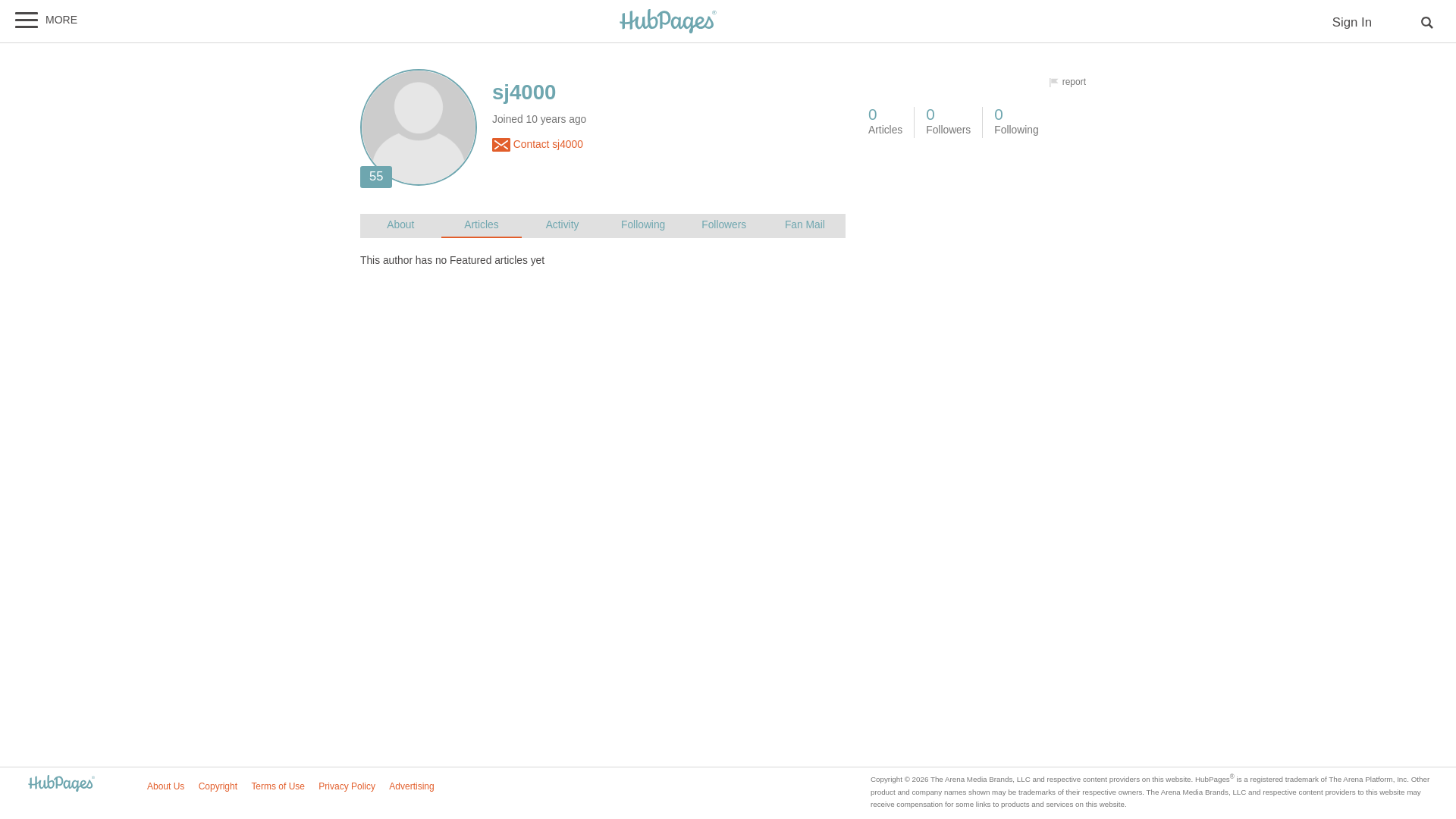 website screenshot of https://hubpages.com/@sj4000