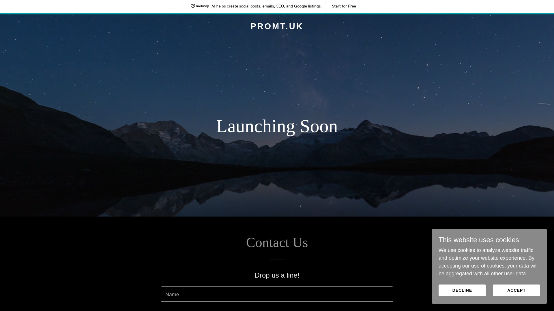 website screenshot of https://promt.uk/