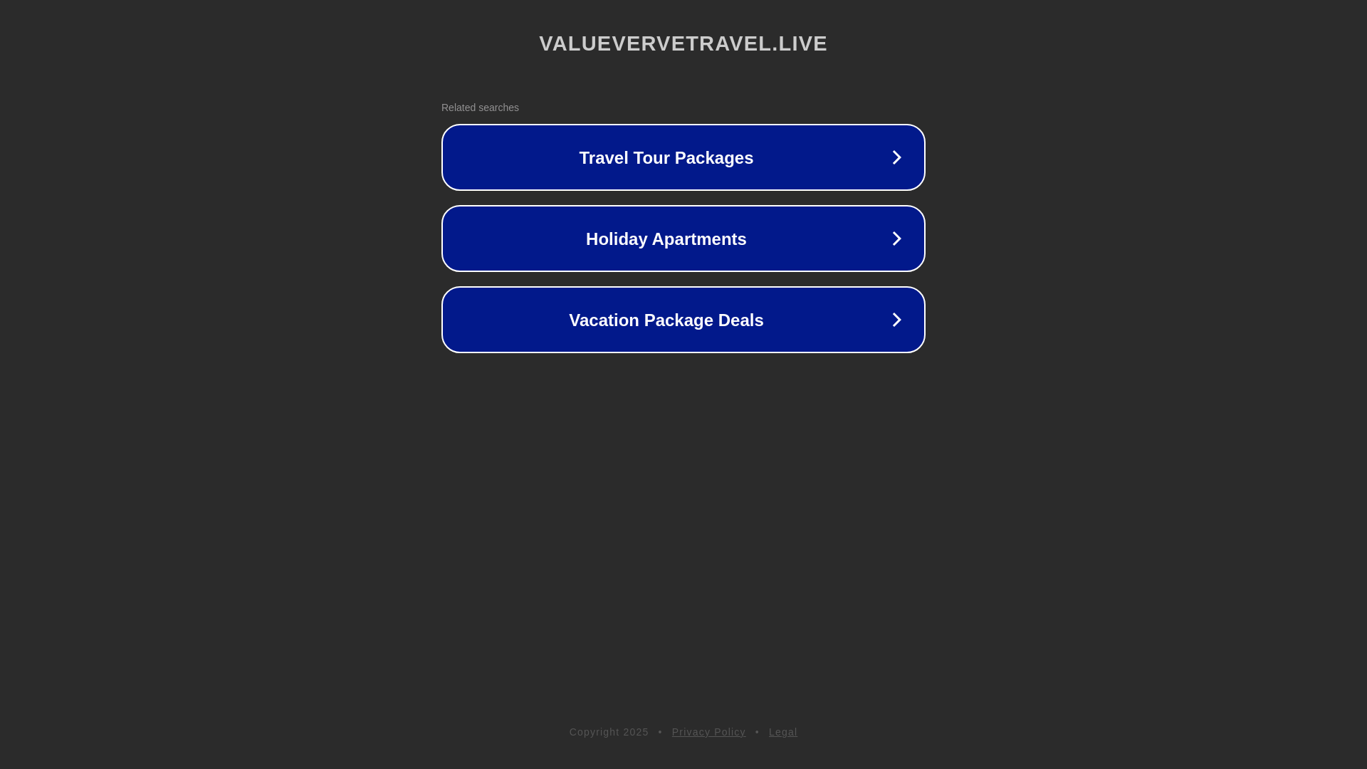 website screenshot of https://valuevervetravel.live/