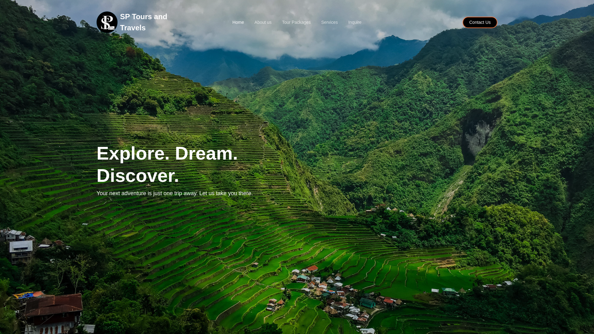 website screenshot of https://sptours-travels.com/