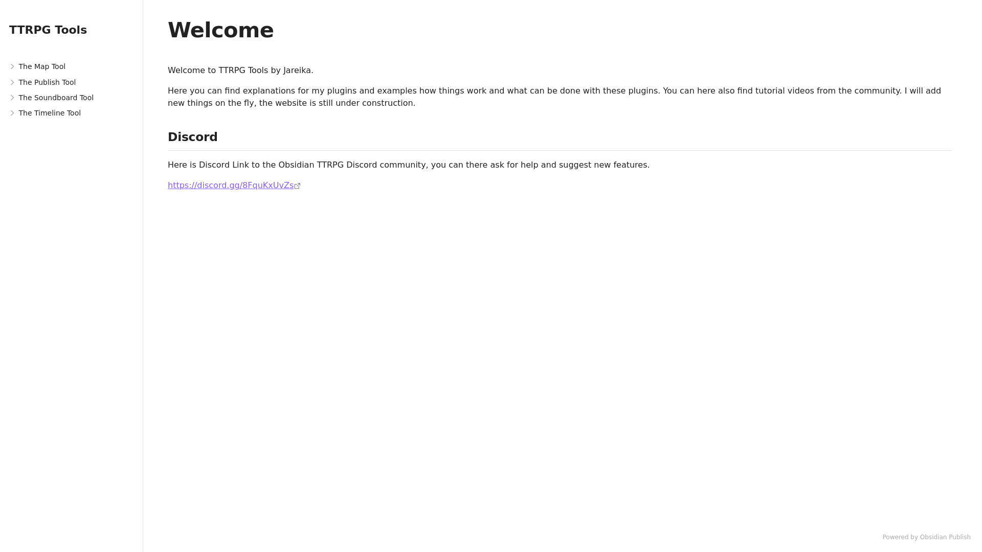 website screenshot of https://ttrpg-tools-obsidian.org/