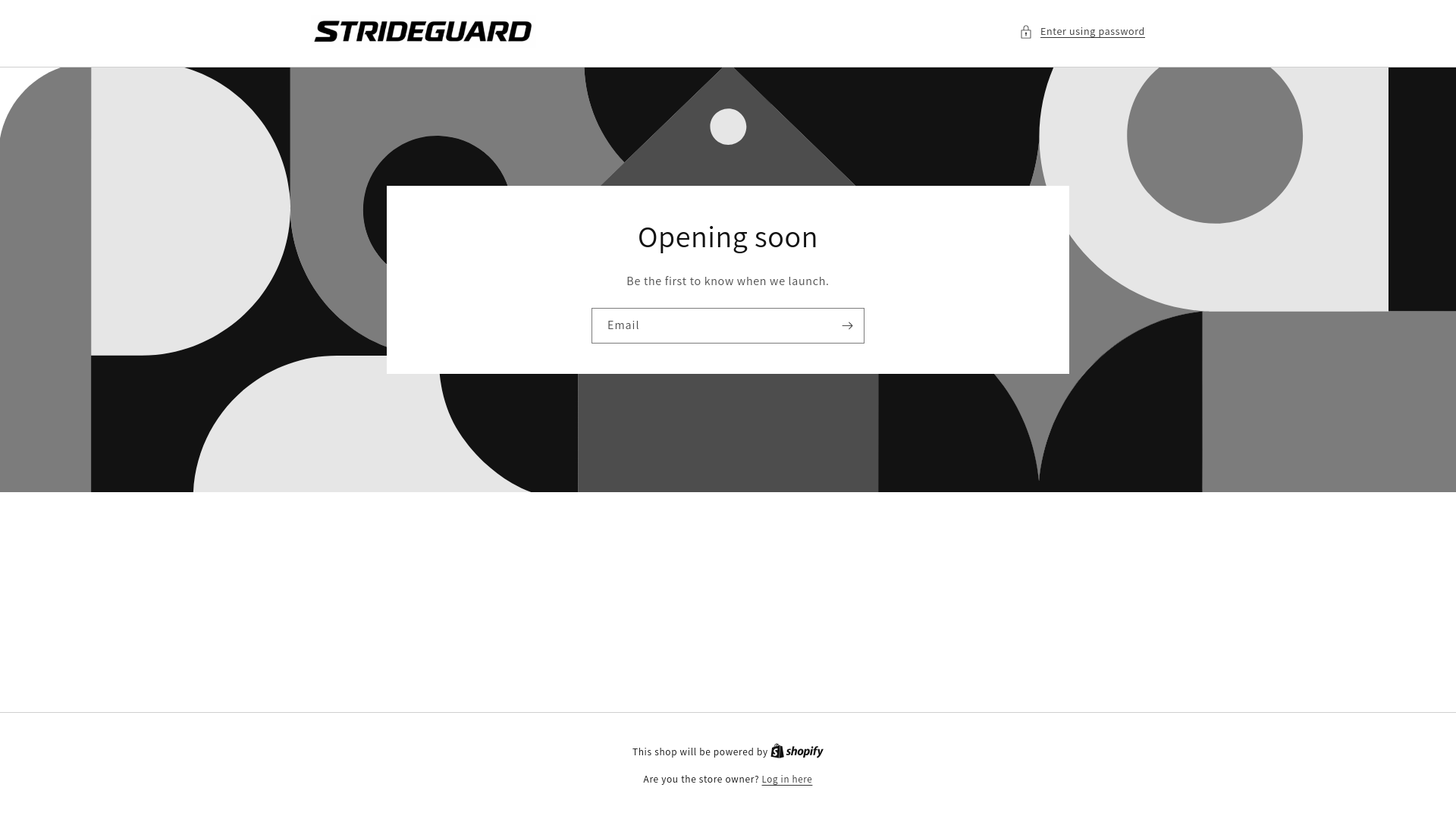 website screenshot of https://strideguard.store