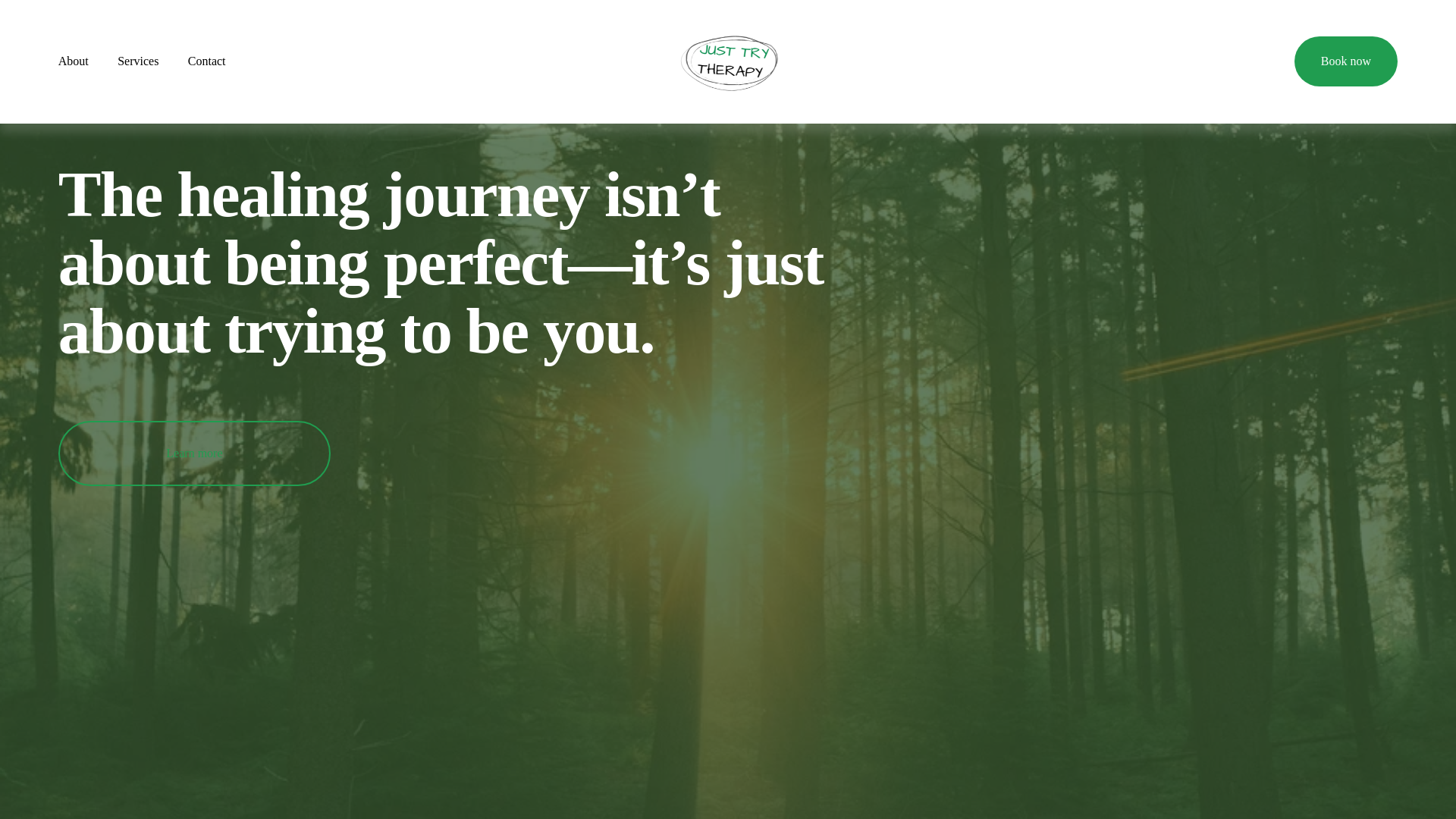 website screenshot of https://justtrytherapy.ca/